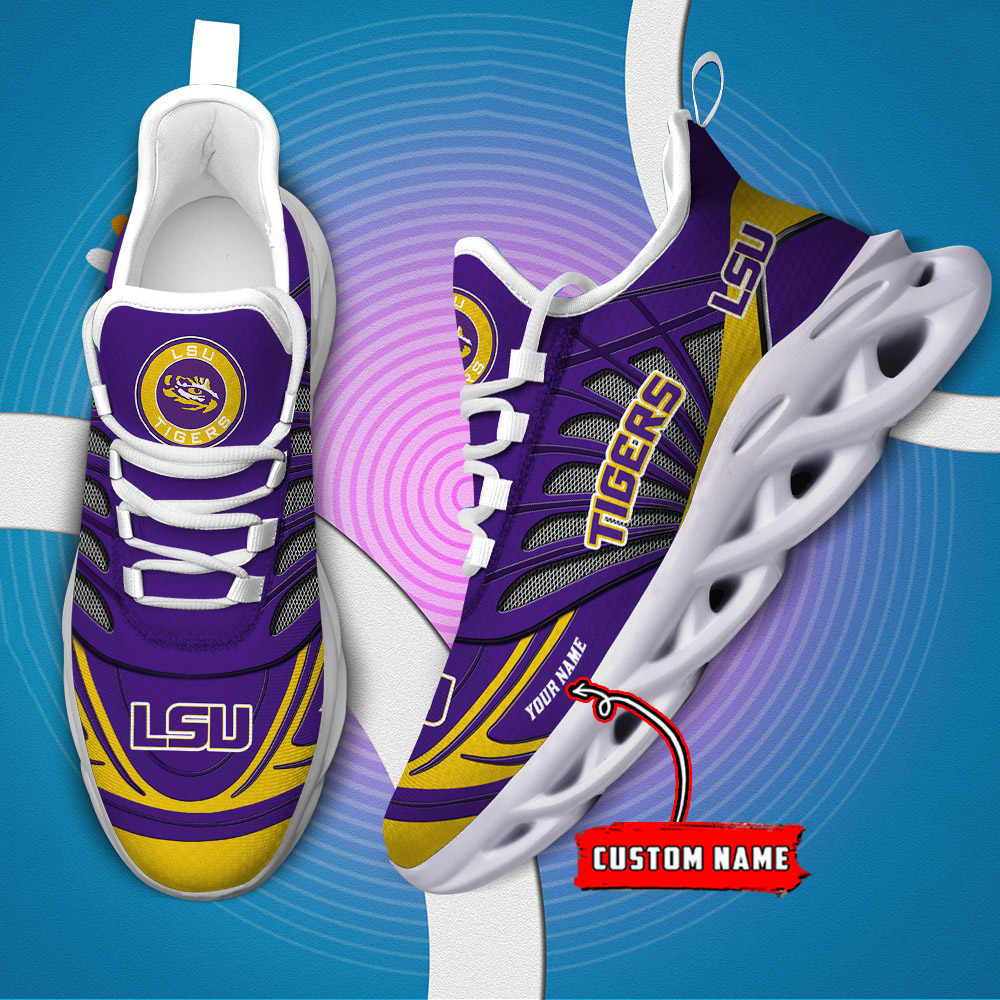 Benutzerdefinierter Name 13 LSU Tigers personalisierte Max-Schuhe DS001
