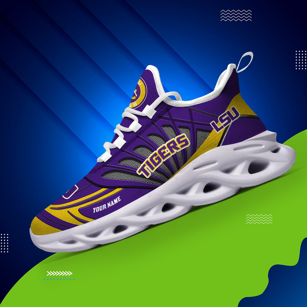 Benutzerdefinierter Name 13 LSU Tigers personalisierte Max-Schuhe DS001