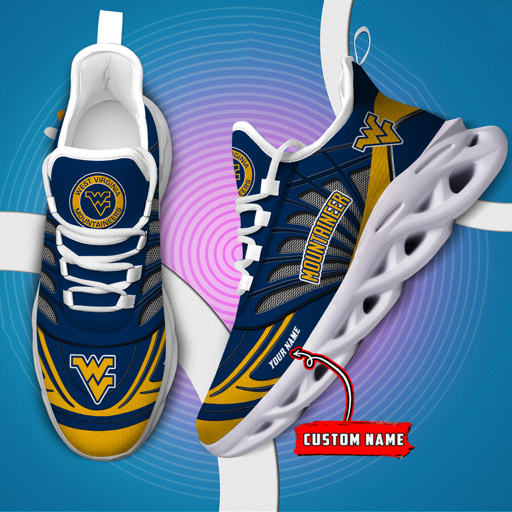 Benutzerdefinierter Name 14 West Virginia Mountaineers Personalisierte Max-Schuhe DS001