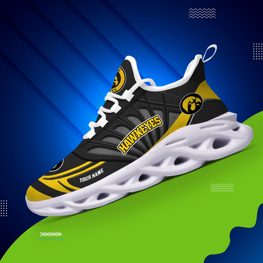 Benutzerdefinierter Name 24 Iowa Hawkeyes personalisierte Max-Schuhe DS001