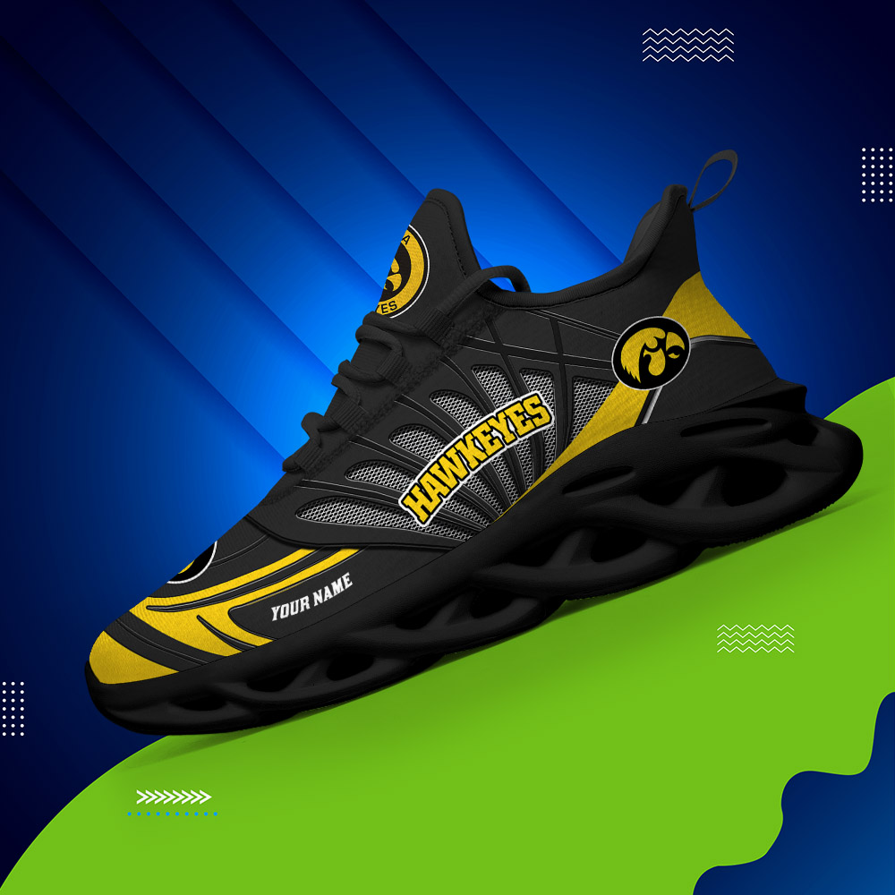 Benutzerdefinierter Name 24 Iowa Hawkeyes personalisierte Max-Schuhe DS001