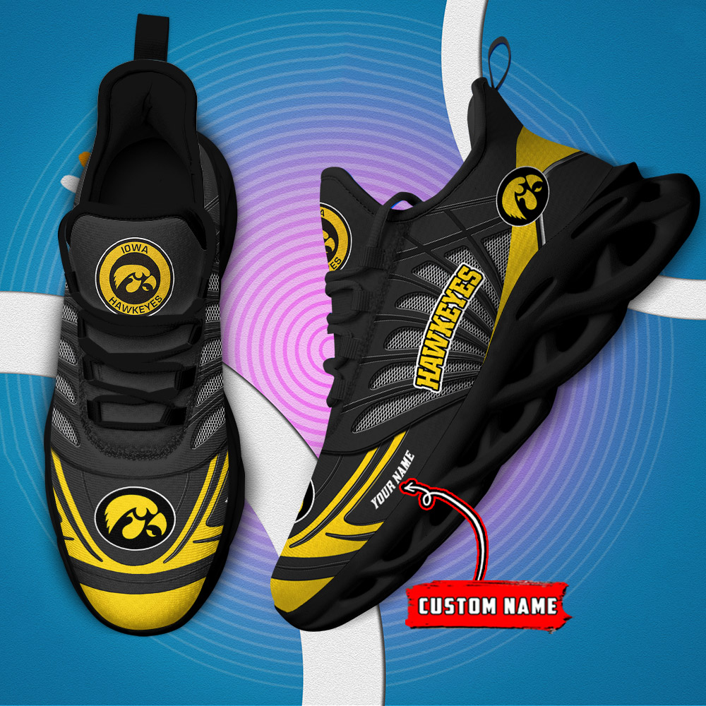 Benutzerdefinierter Name 24 Iowa Hawkeyes personalisierte Max-Schuhe DS001
