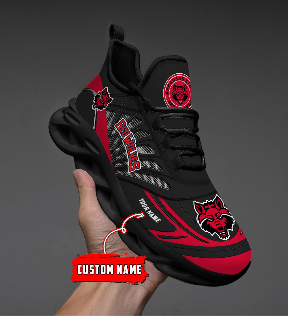 Benutzerdefinierter Name 41 Arkansas State Red Wolves Personalisierte Max-Schuhe DS001