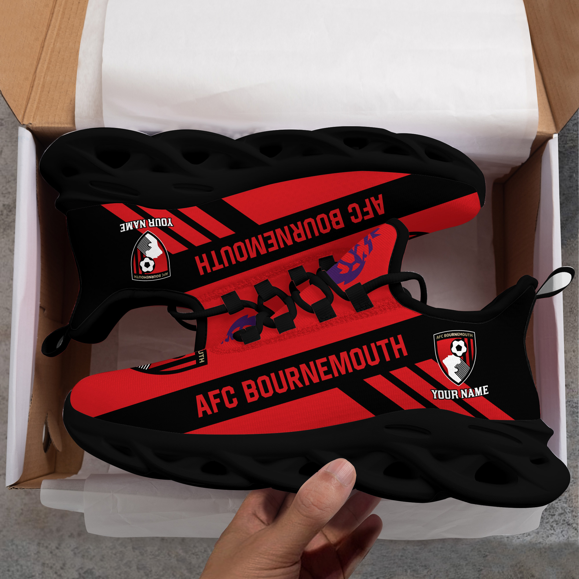 Benutzerdefinierter Name AFC Bournemouth Personalisierte Max Schuhe DS006 EPL