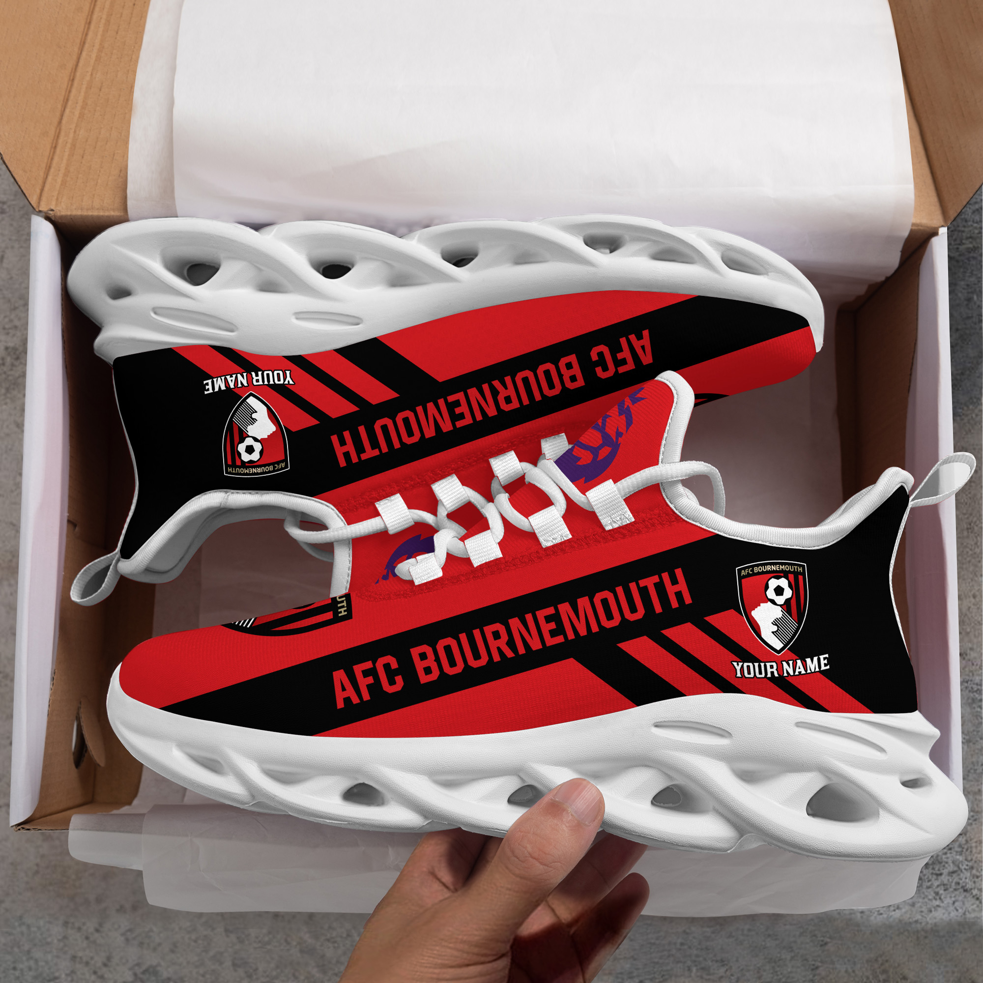 Benutzerdefinierter Name AFC Bournemouth Personalisierte Max Schuhe DS006 EPL