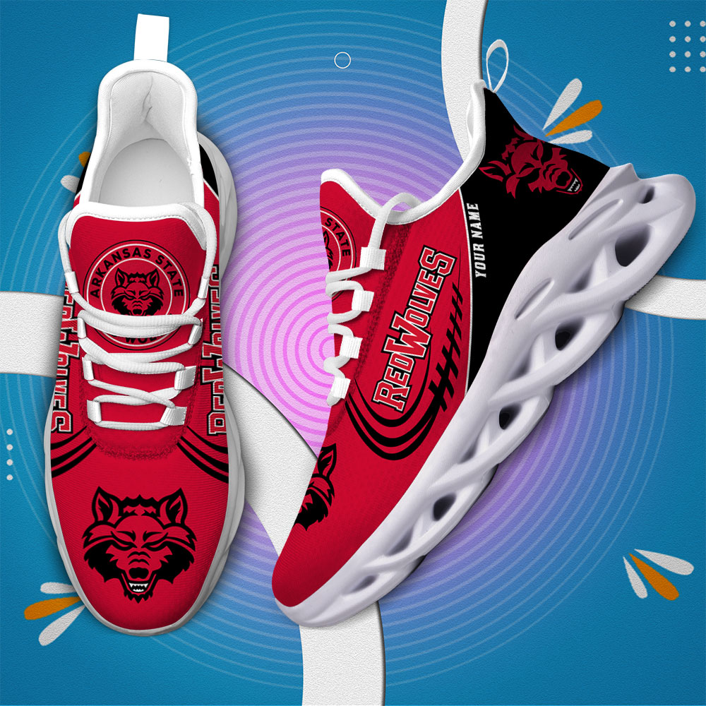 Benutzerdefinierter Name Arkansas State Red Wolves Personalisierte Max Schuhe DS006