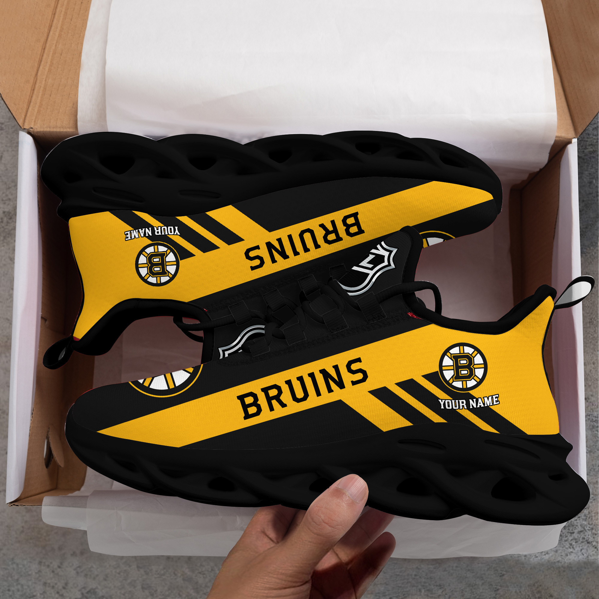Benutzerdefinierter Name Boston Bruins personalisierte Max-Schuhe DS004