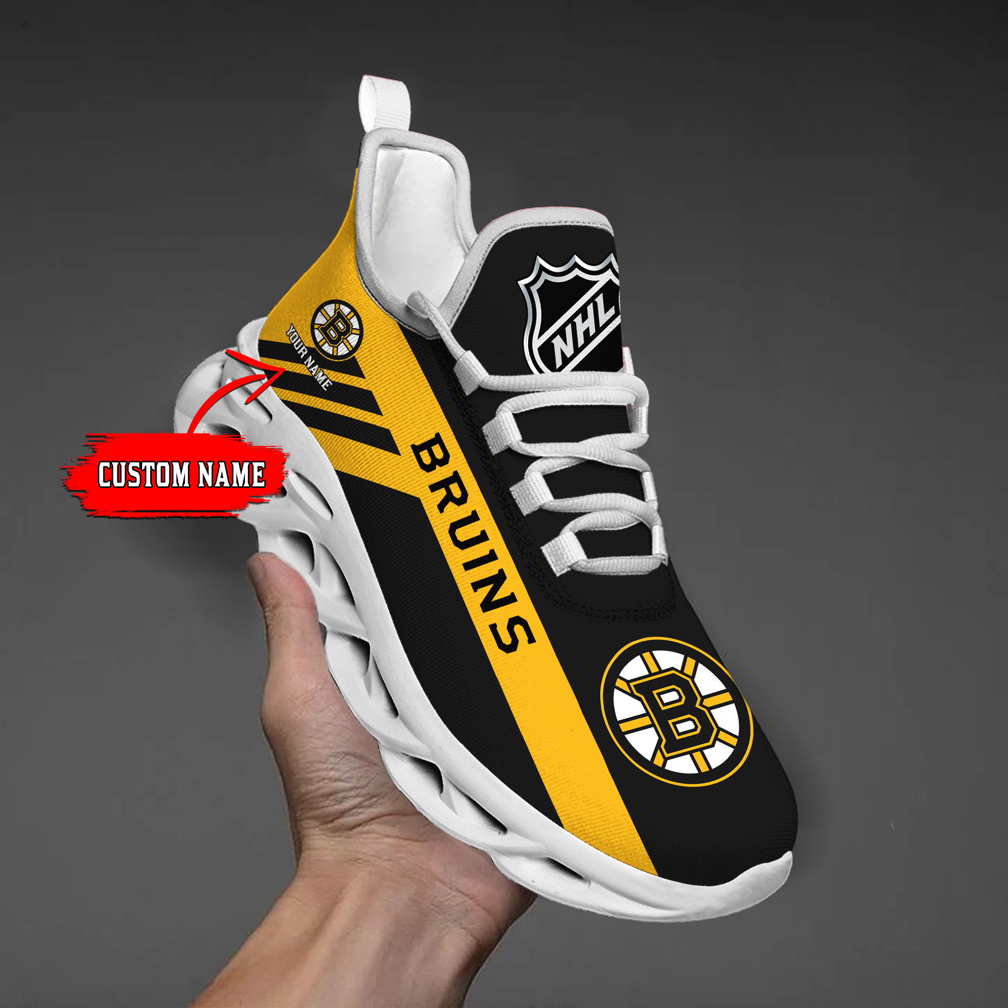 Benutzerdefinierter Name Boston Bruins personalisierte Max-Schuhe DS004