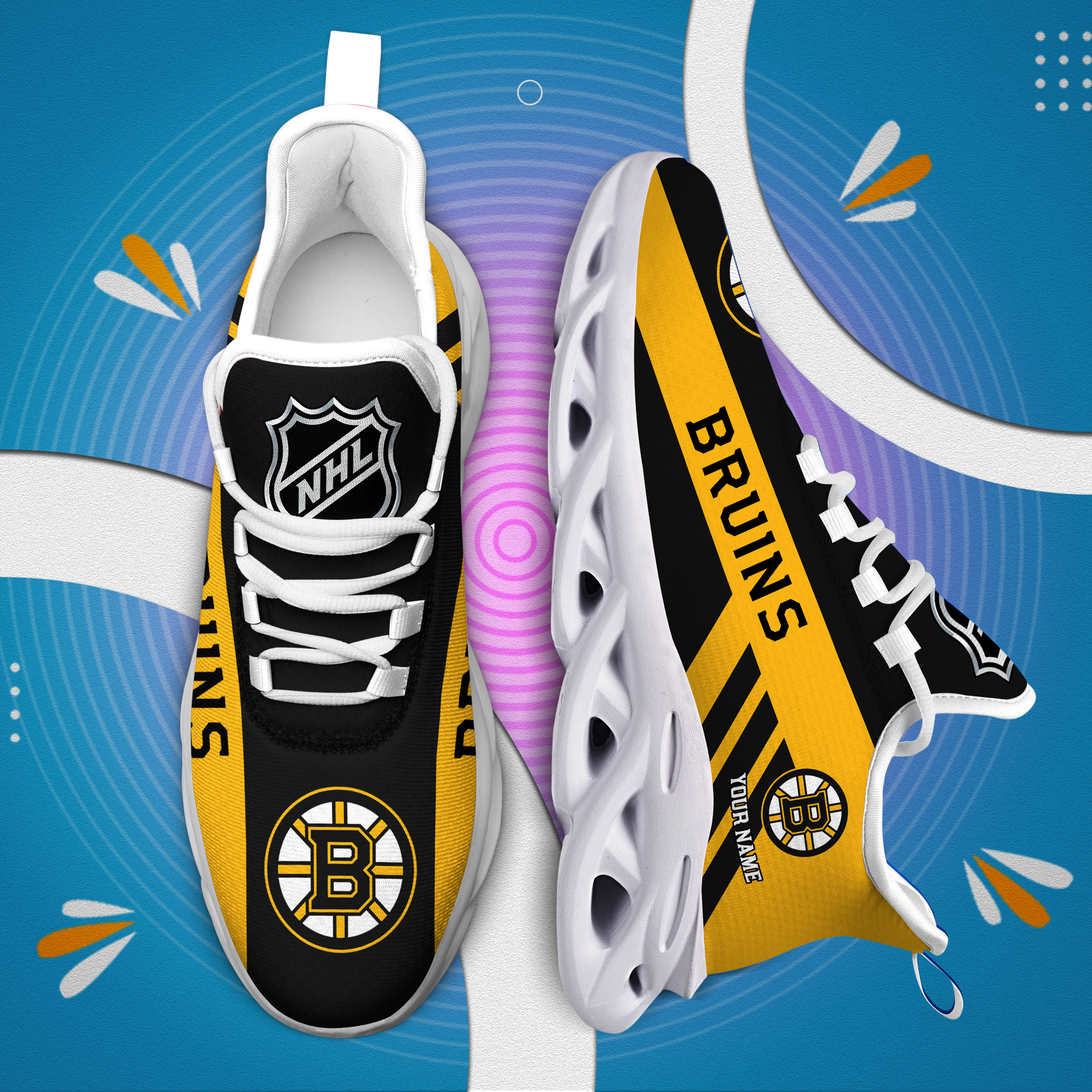 Benutzerdefinierter Name Boston Bruins personalisierte Max-Schuhe DS004