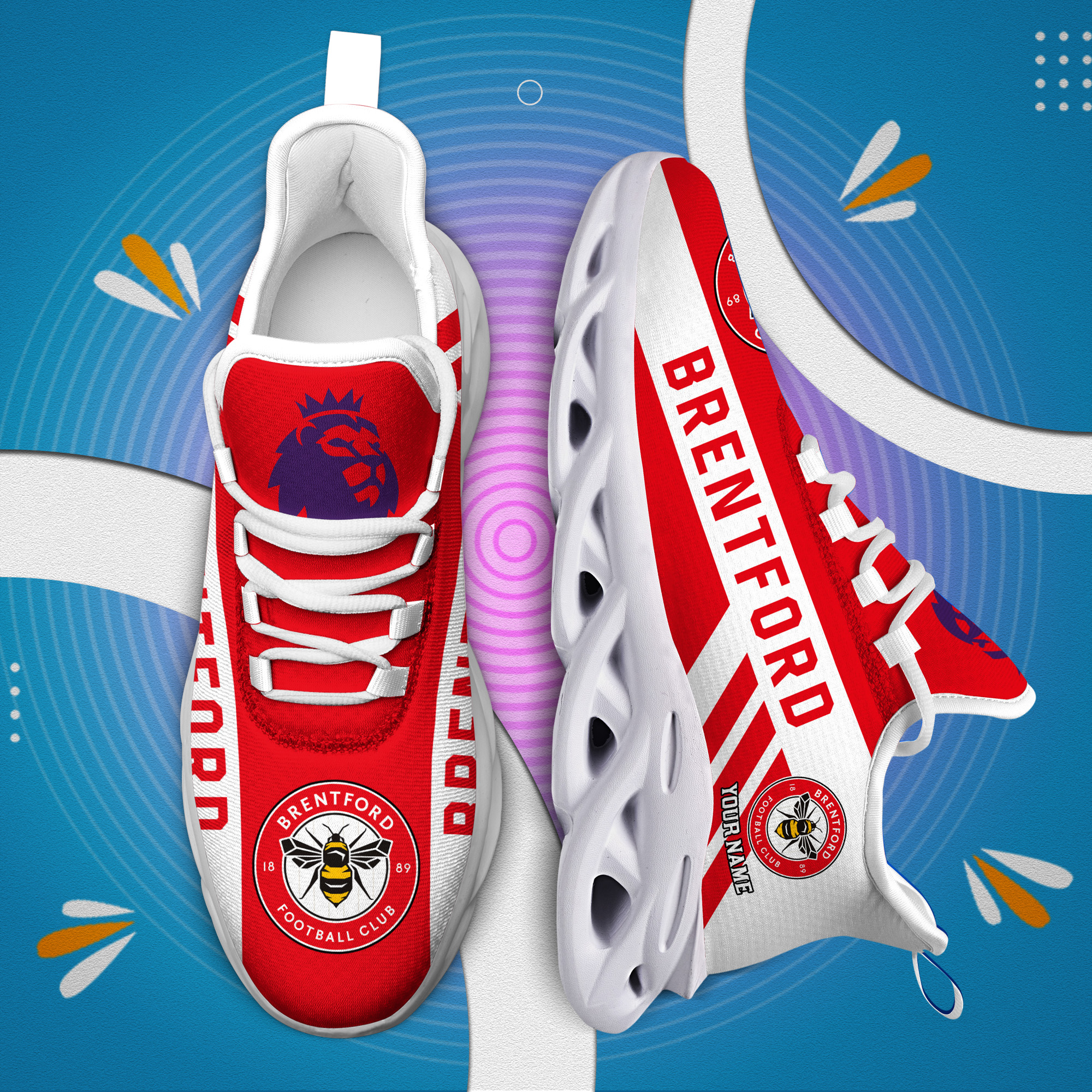 Benutzerdefinierter Name Brentford Personalisiert Max Shoes DS006 EPL