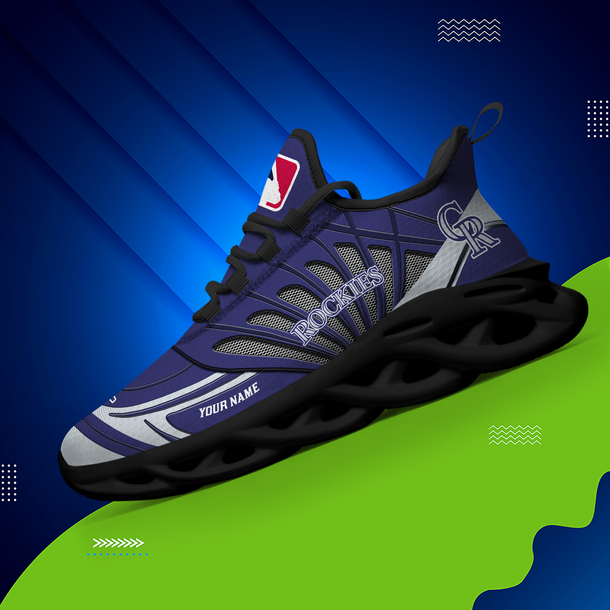 Benutzerdefinierter Name Colorado Rockies personalisierte Max Shoes DS005