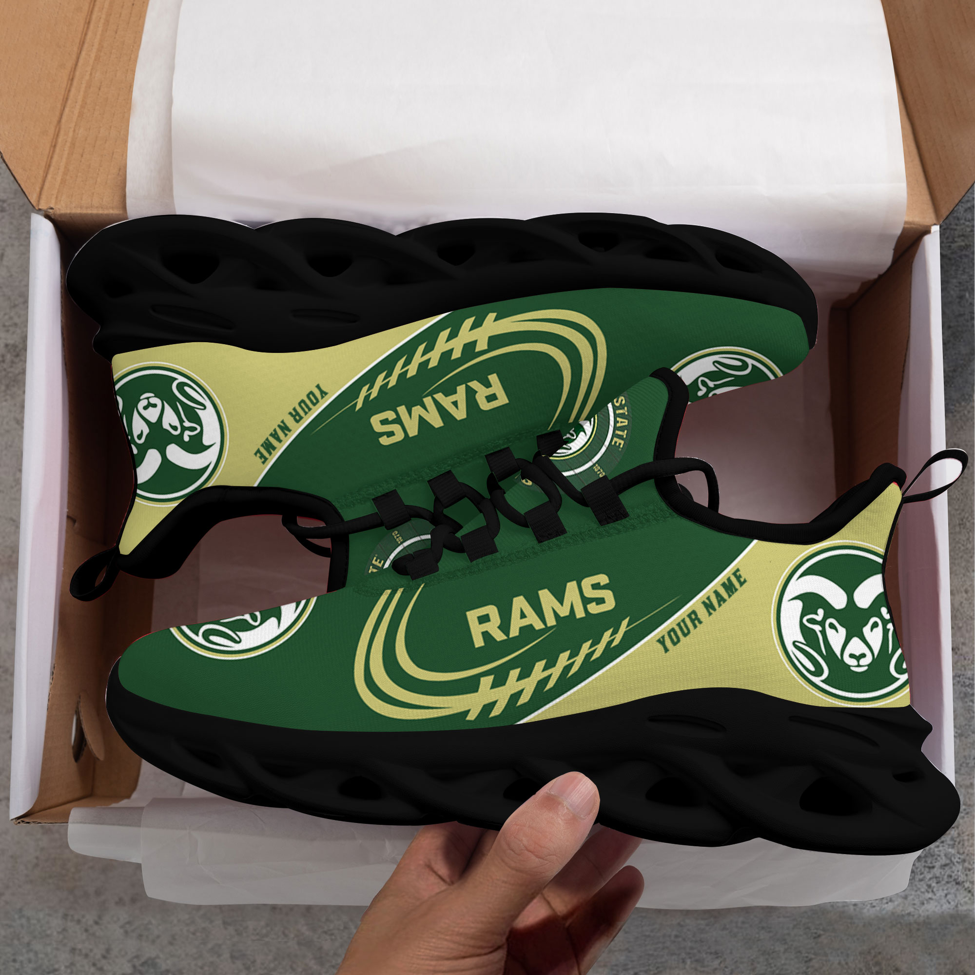 Benutzerdefinierter Name Colorado State Rams Personalisierte Max-Schuhe DS006