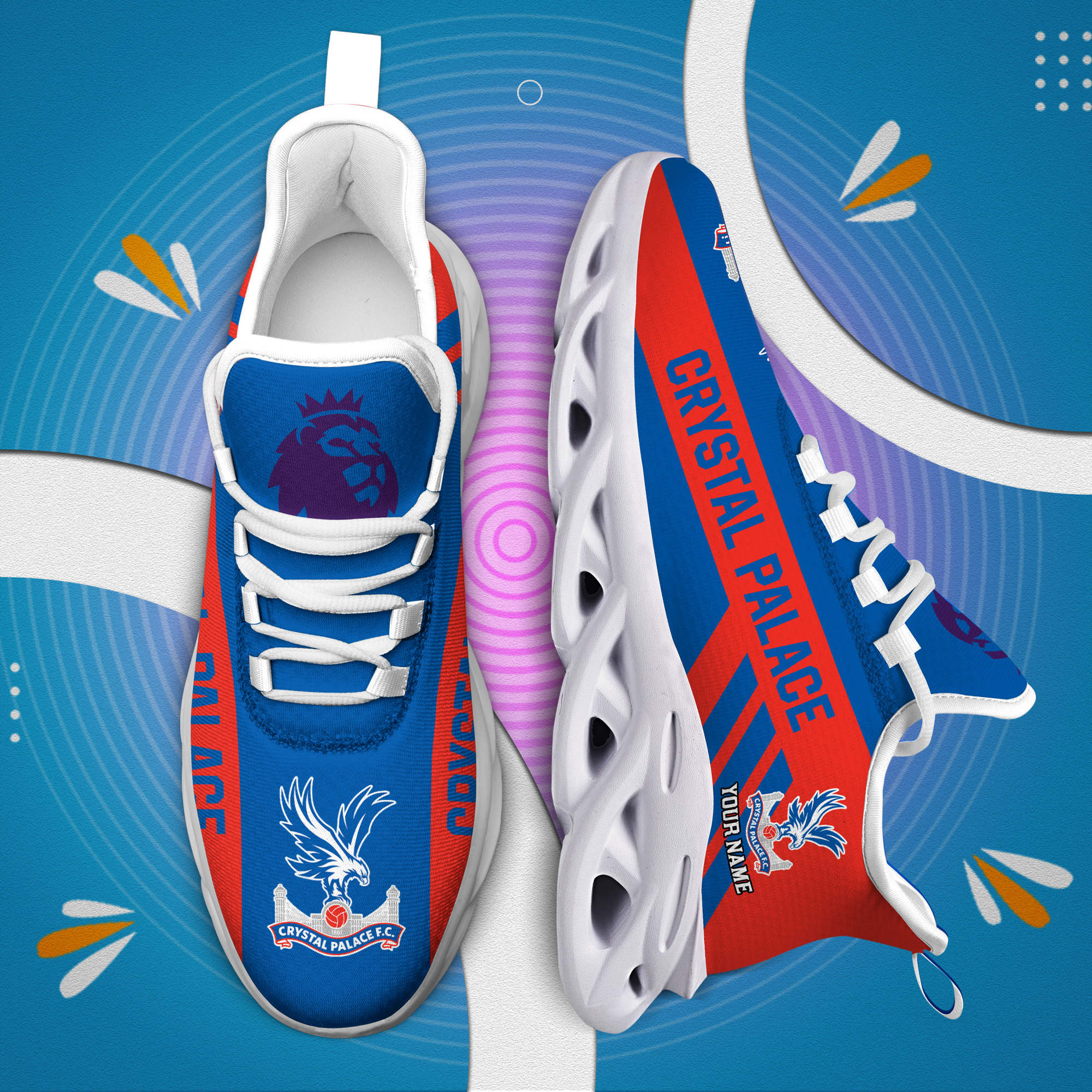 Benutzerdefinierter Name Crystal Palace Personalisiert Max Shoes DS006 EPL