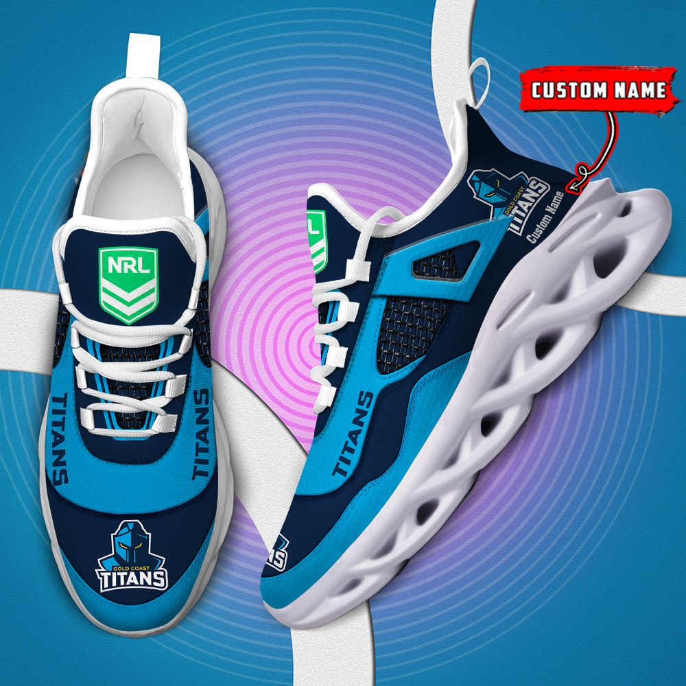 Benutzerdefinierter Name Gold Coast Titans NRL MAX SHOES DS001