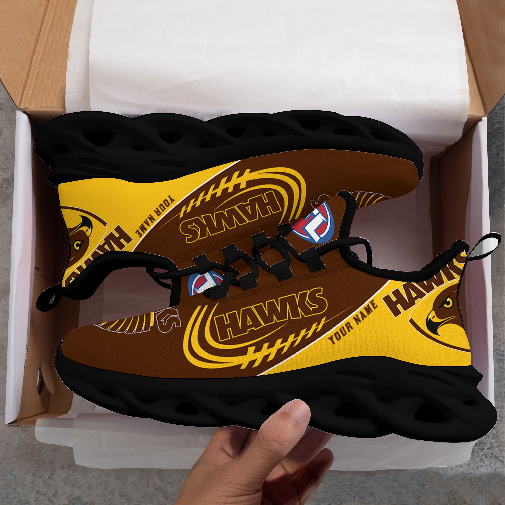 Benutzerdefinierter Name Hawthorn Hawks personalisiert Max Shoes DS006 (Kopie)