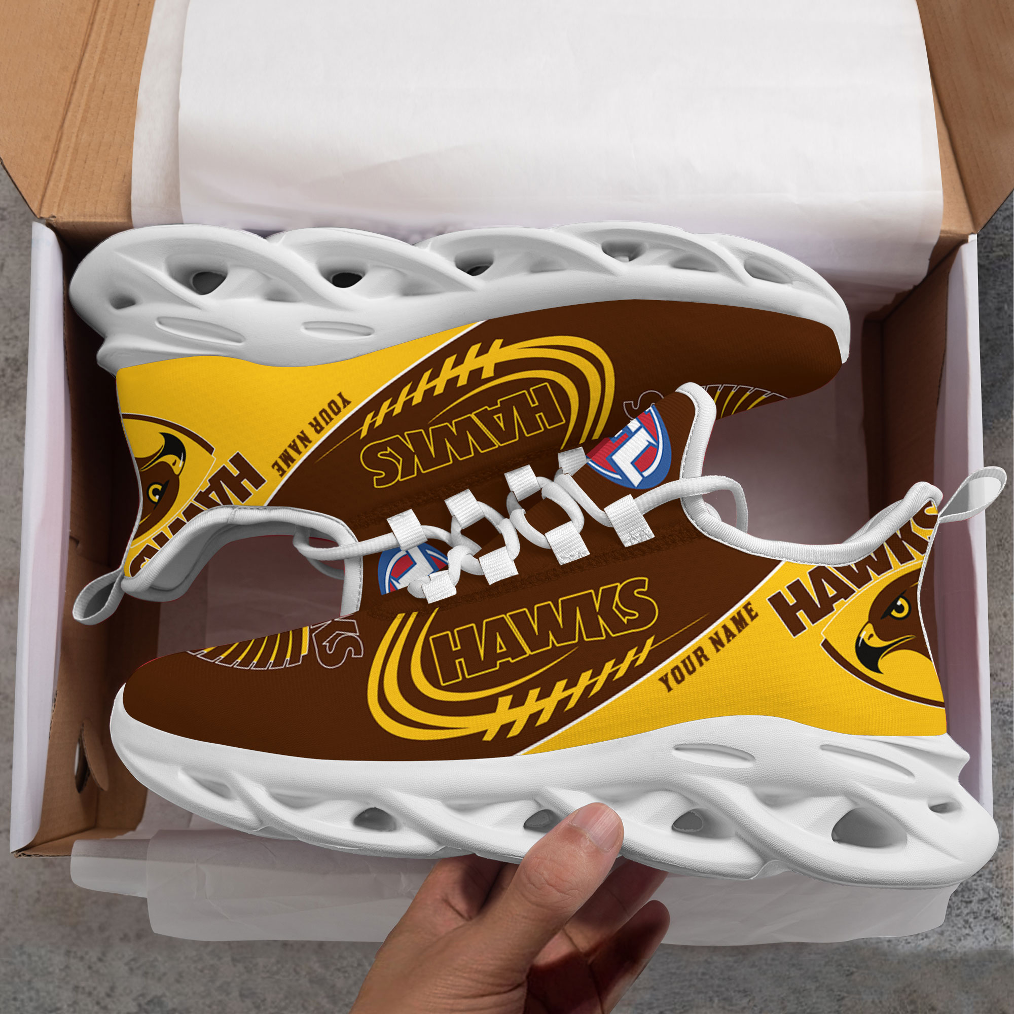 Benutzerdefinierter Name Hawthorn Hawks personalisiert Max Shoes DS006 (Kopie)