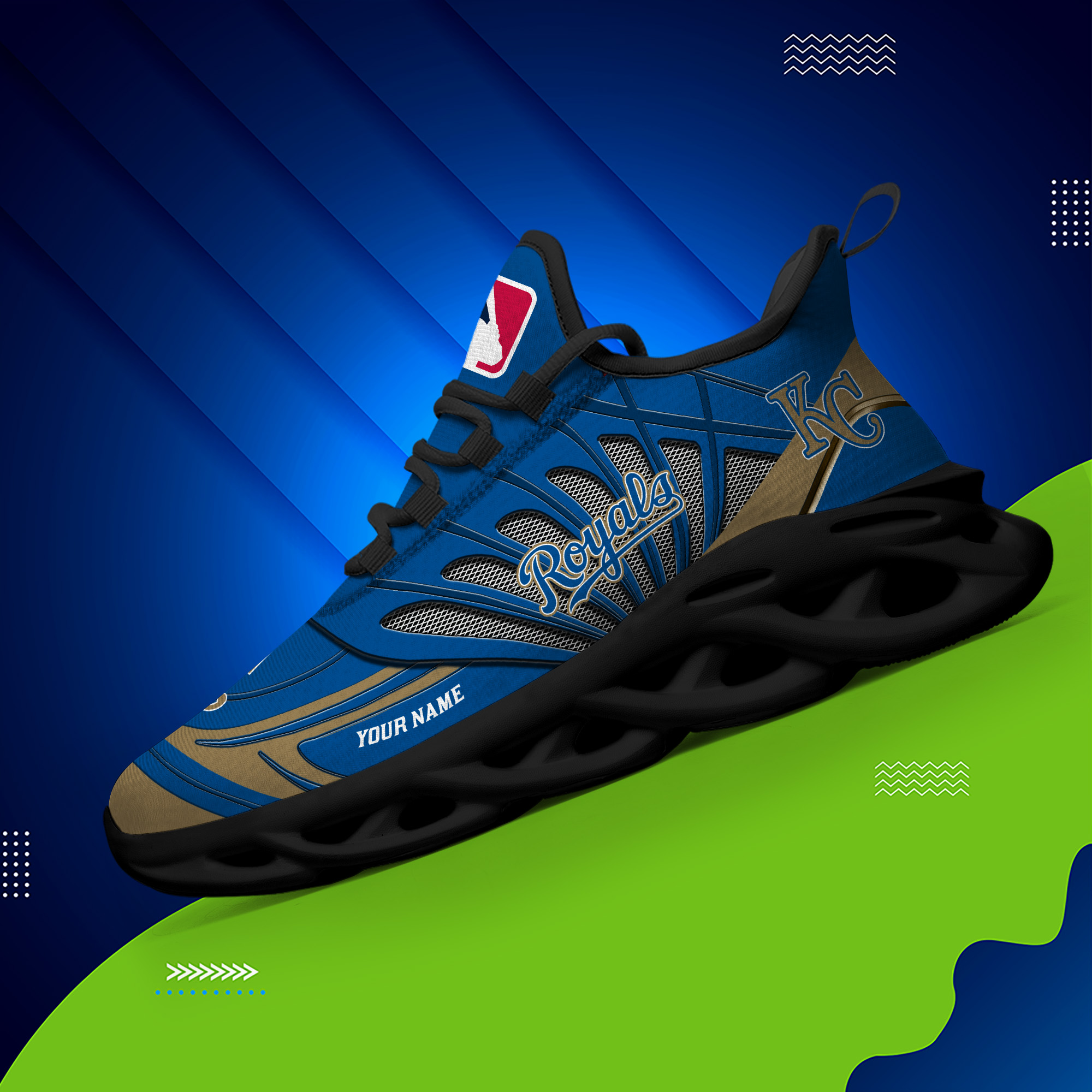 Benutzerdefinierter Name Kansas City Royals personalisierte Max-Schuhe DS005
