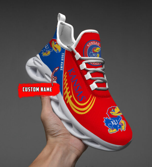 Benutzerdefinierter Name Kansas Jayhawks Personalisierte Max-Schuhe DS006