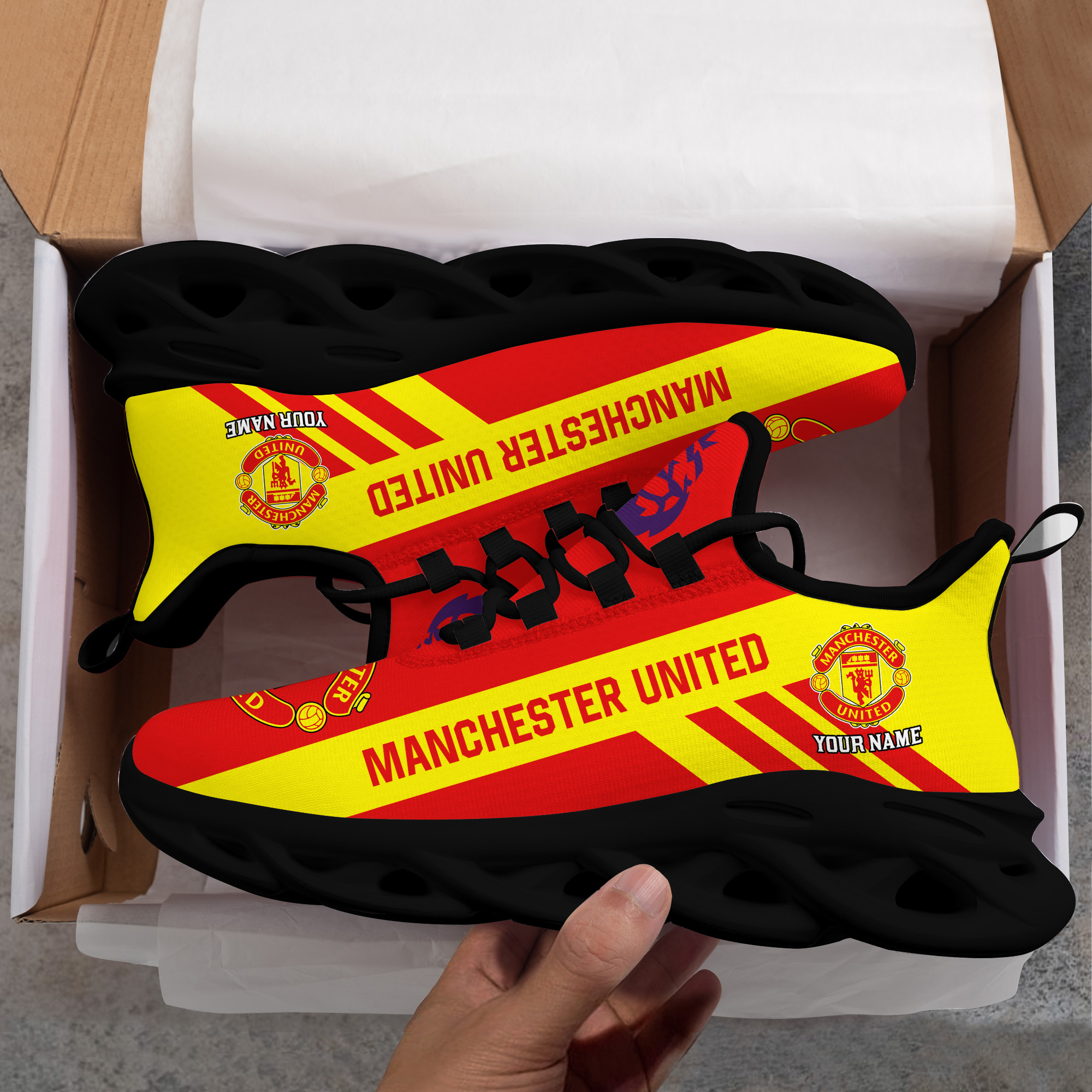 Benutzerdefinierter Name Manchester United personalisierte Max-Schuhe DS006 EPL