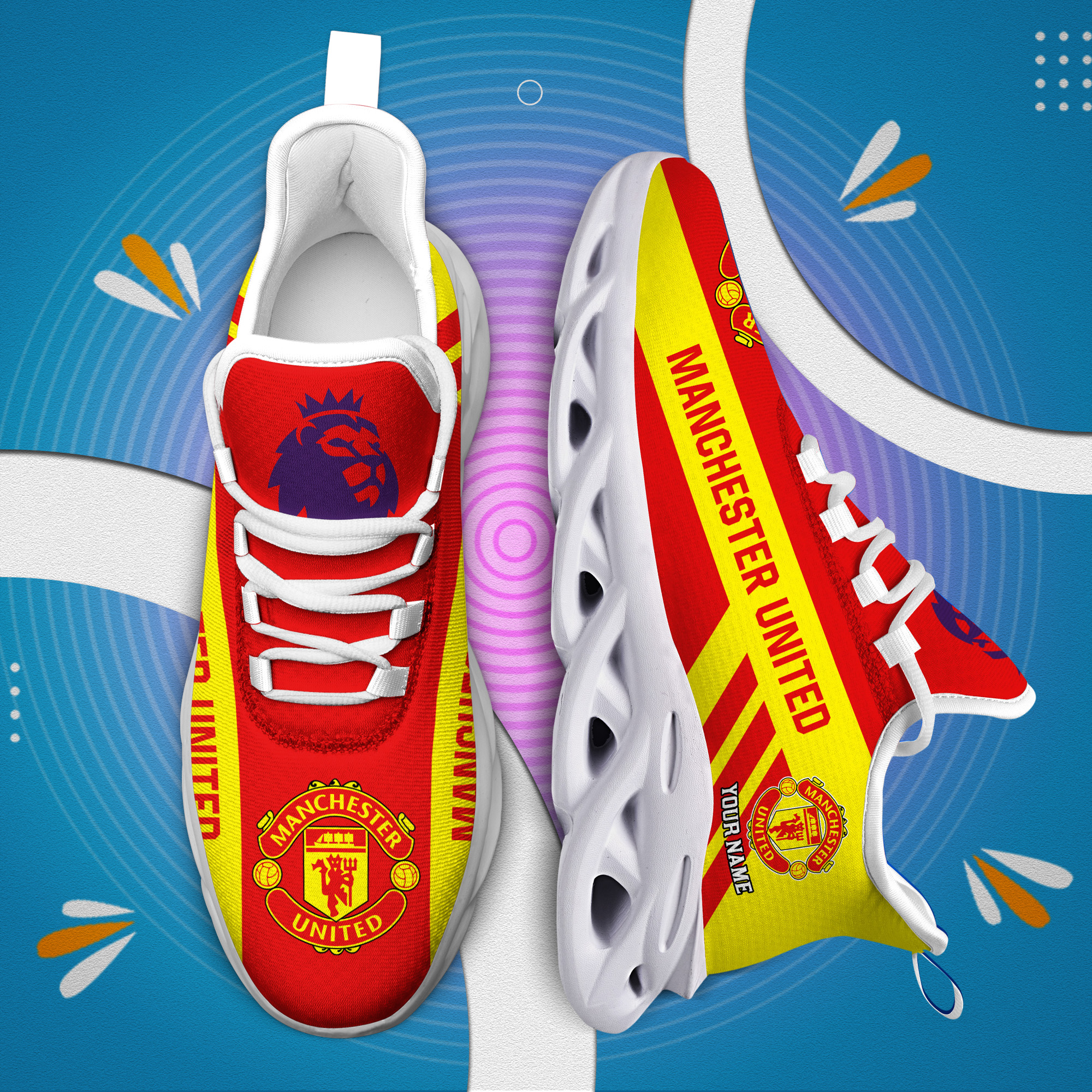 Benutzerdefinierter Name Manchester United personalisierte Max-Schuhe DS006 EPL