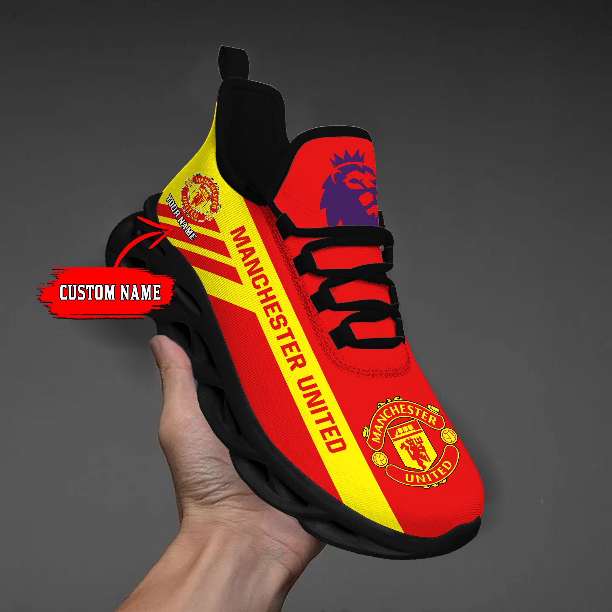 Benutzerdefinierter Name Manchester United personalisierte Max-Schuhe DS006 EPL