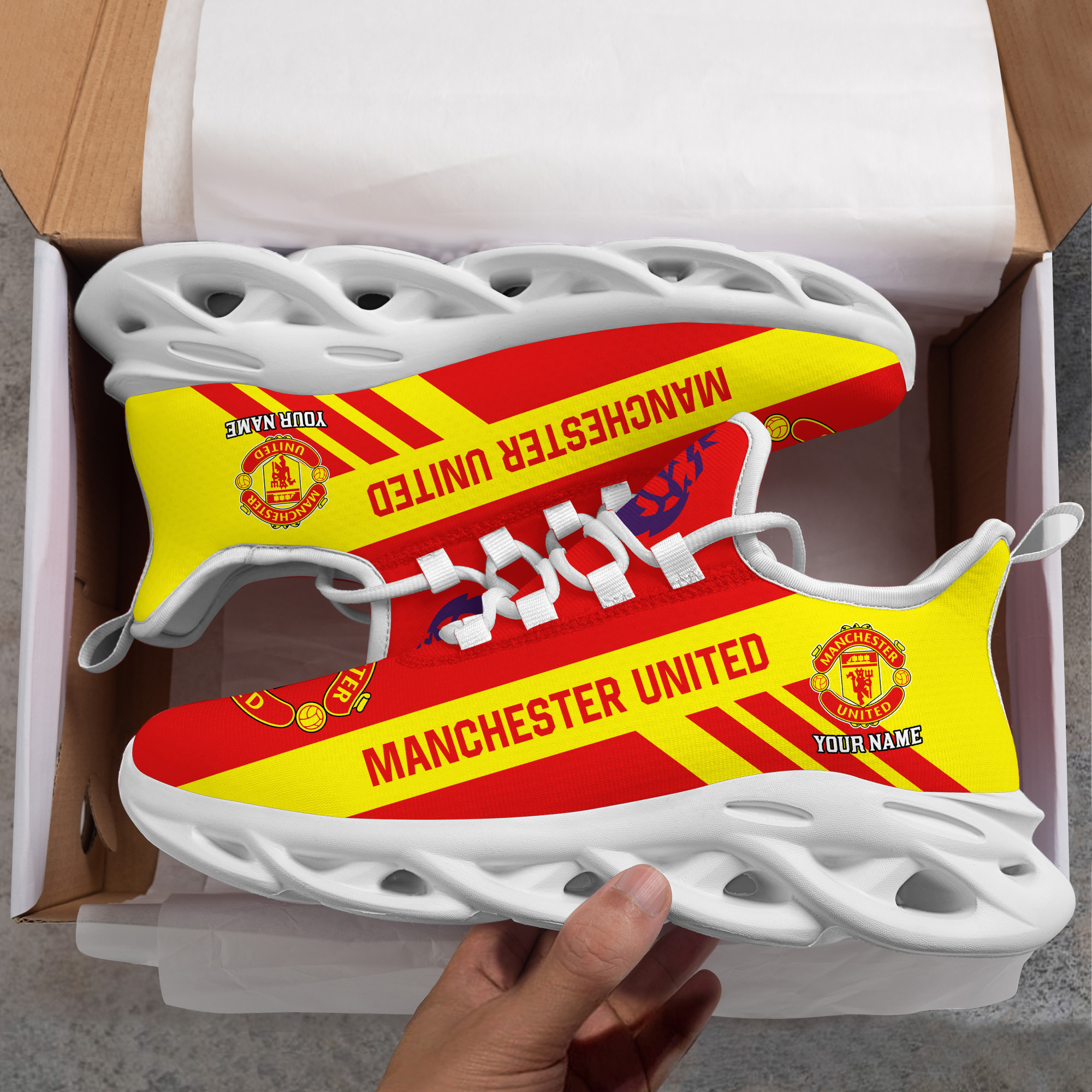 Benutzerdefinierter Name Manchester United personalisierte Max-Schuhe DS006 EPL