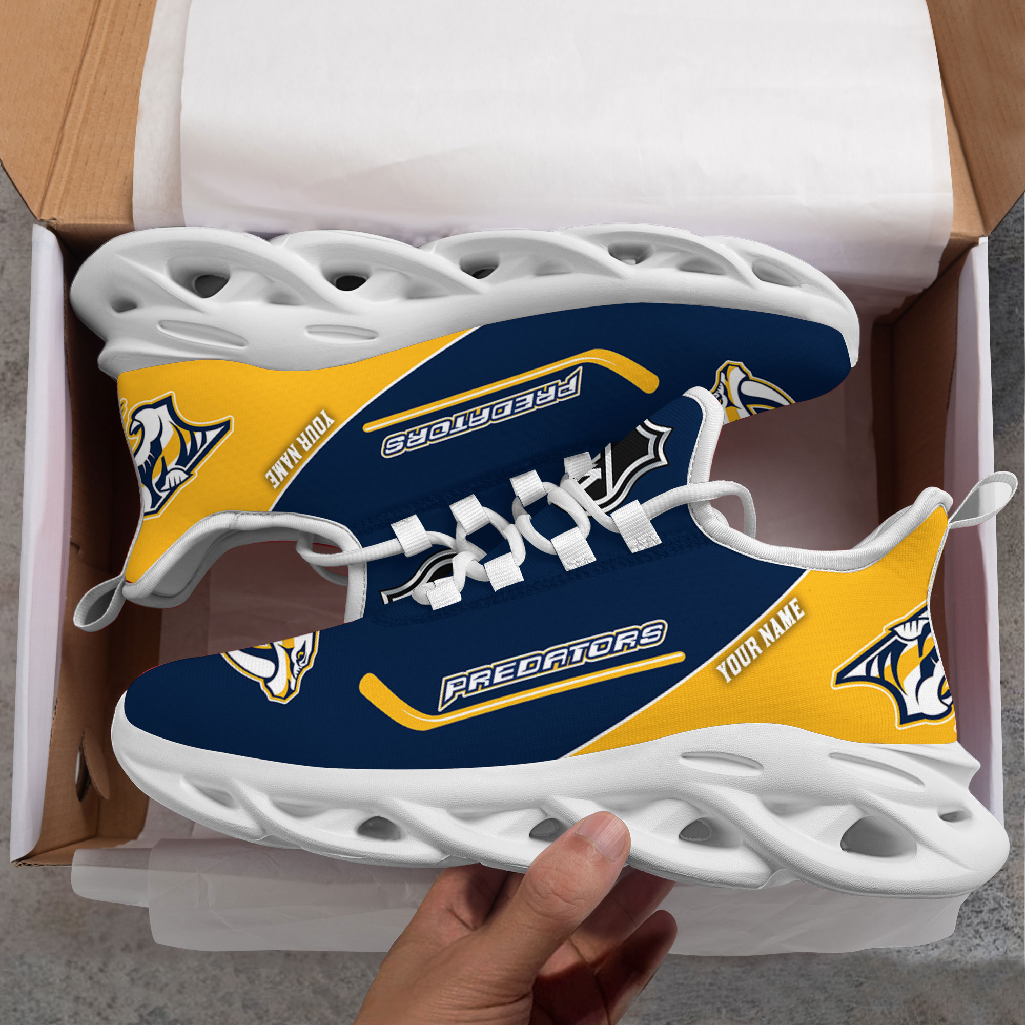 Benutzerdefinierter Name Nashville Predators Personalisiert Max Shoes DS006 NEU 2022 M1