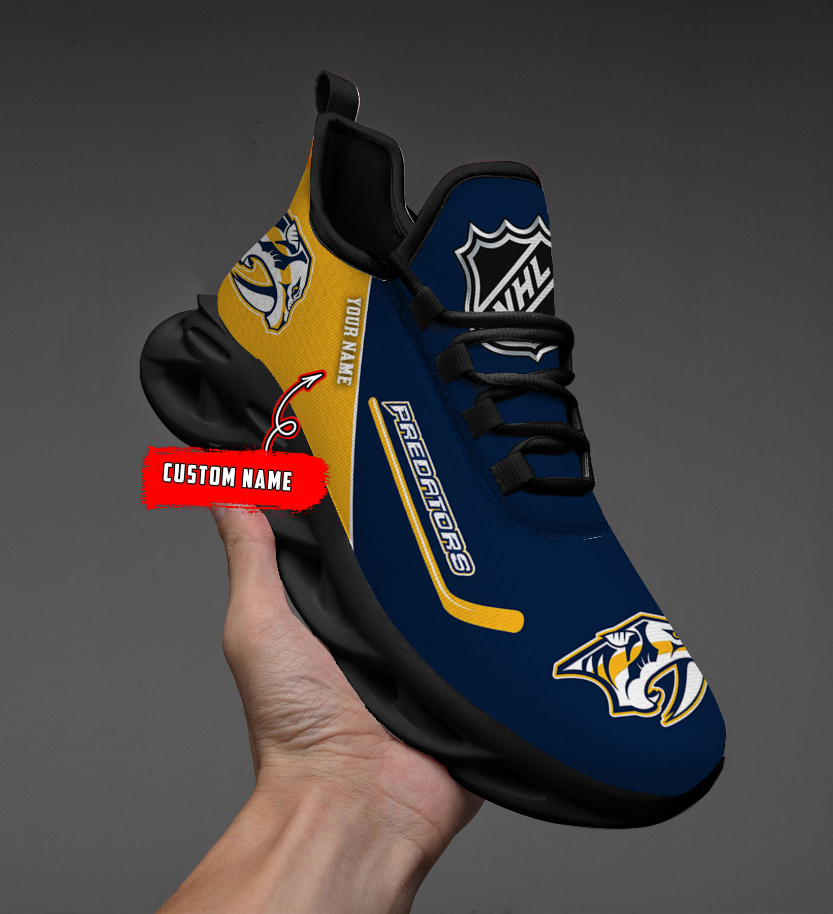 Benutzerdefinierter Name Nashville Predators Personalisiert Max Shoes DS006 NEU 2022 M1