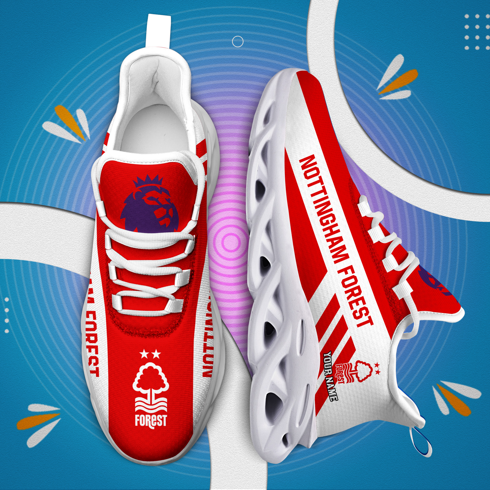 Benutzerdefinierter Name Nottingham Forest Personalisiert Max Shoes DS006 EPL