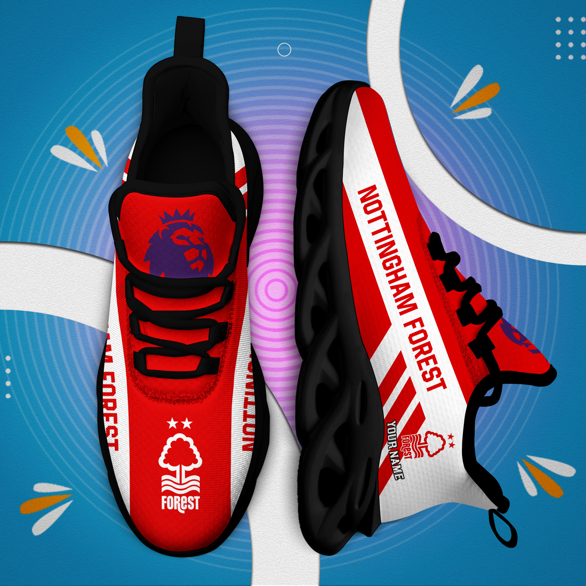 Benutzerdefinierter Name Nottingham Forest Personalisiert Max Shoes DS006 EPL