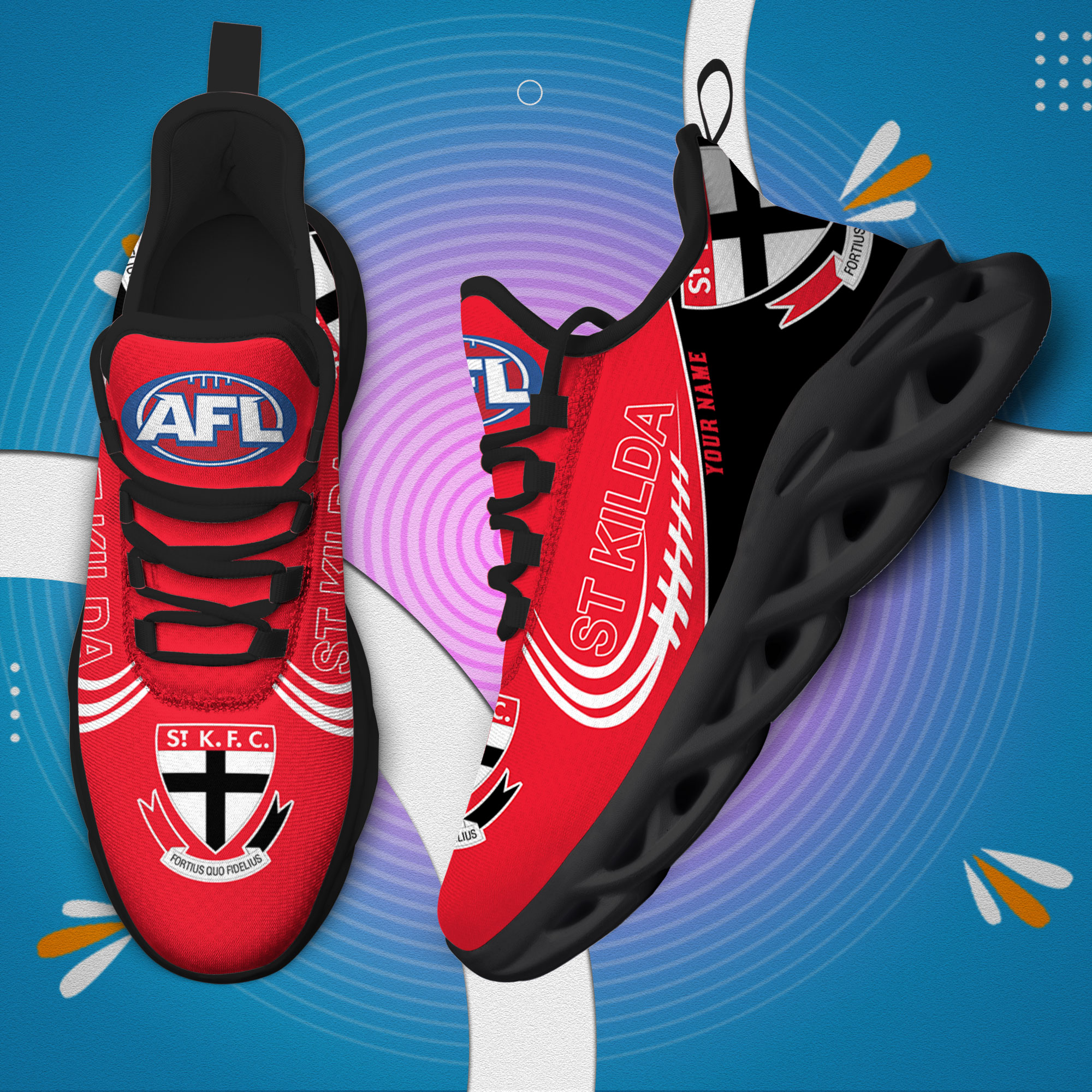 Benutzerdefinierter Name St. Kilda Saints personalisierte Max Shoes DS006