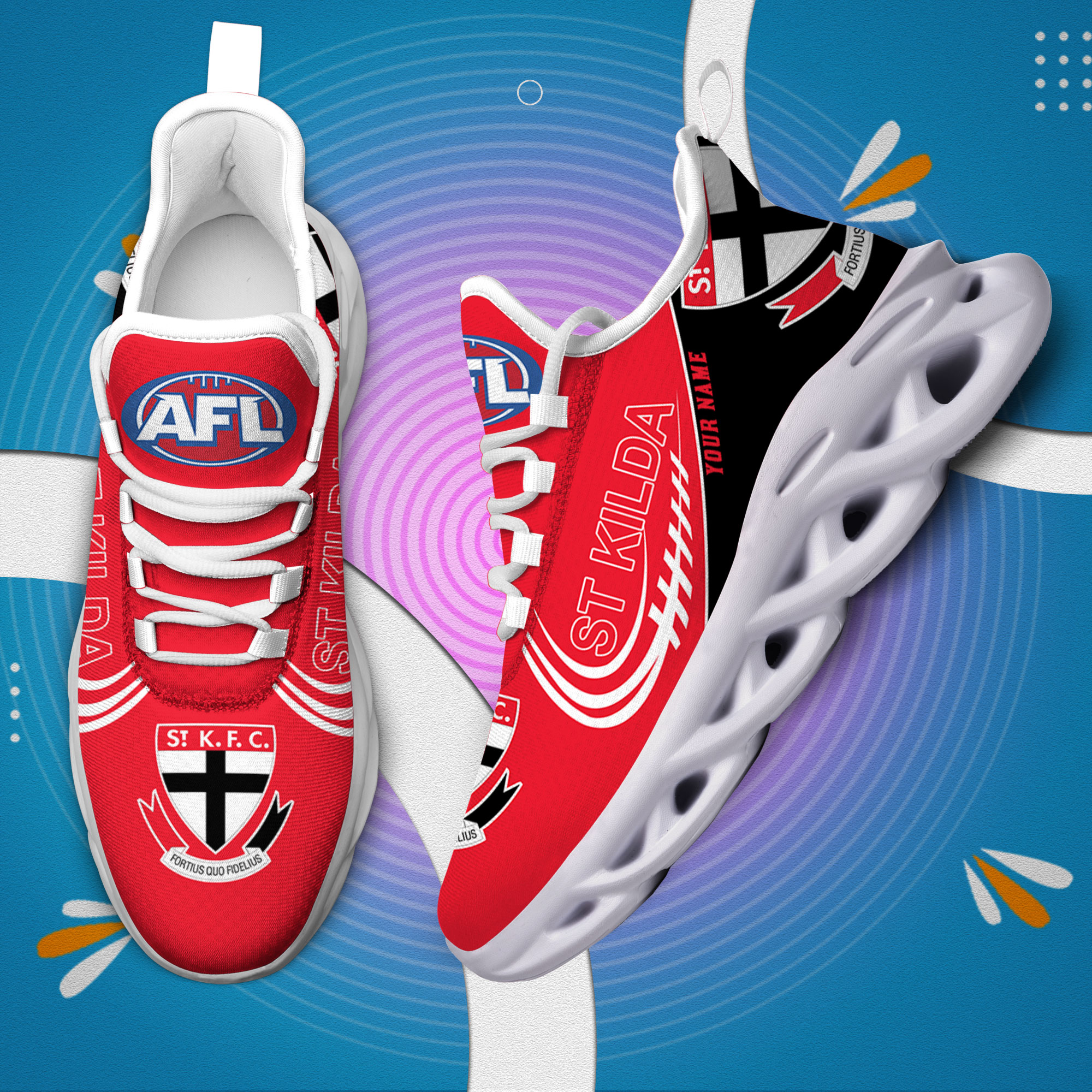 Benutzerdefinierter Name St. Kilda Saints personalisierte Max Shoes DS006