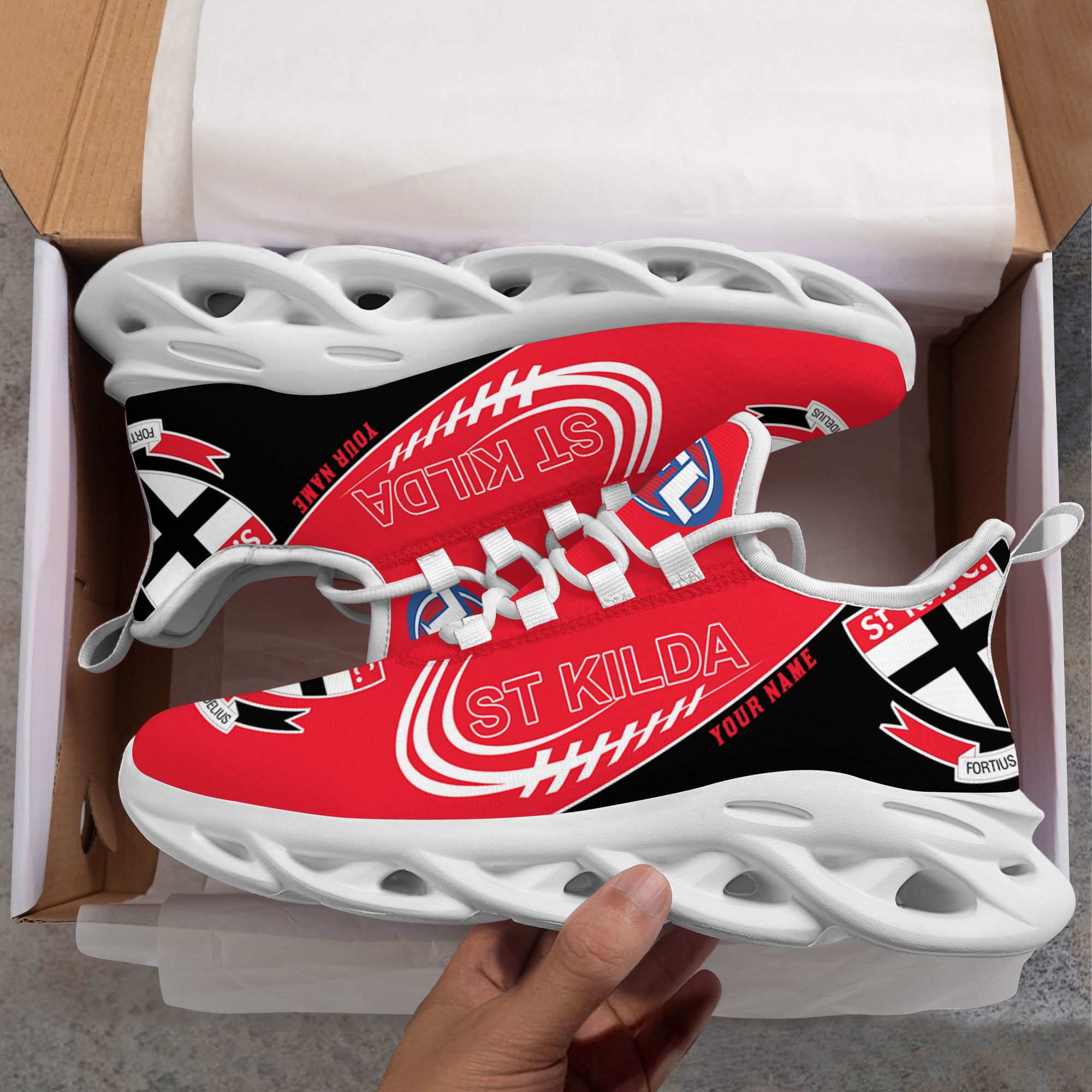 Benutzerdefinierter Name St. Kilda Saints personalisierte Max Shoes DS006