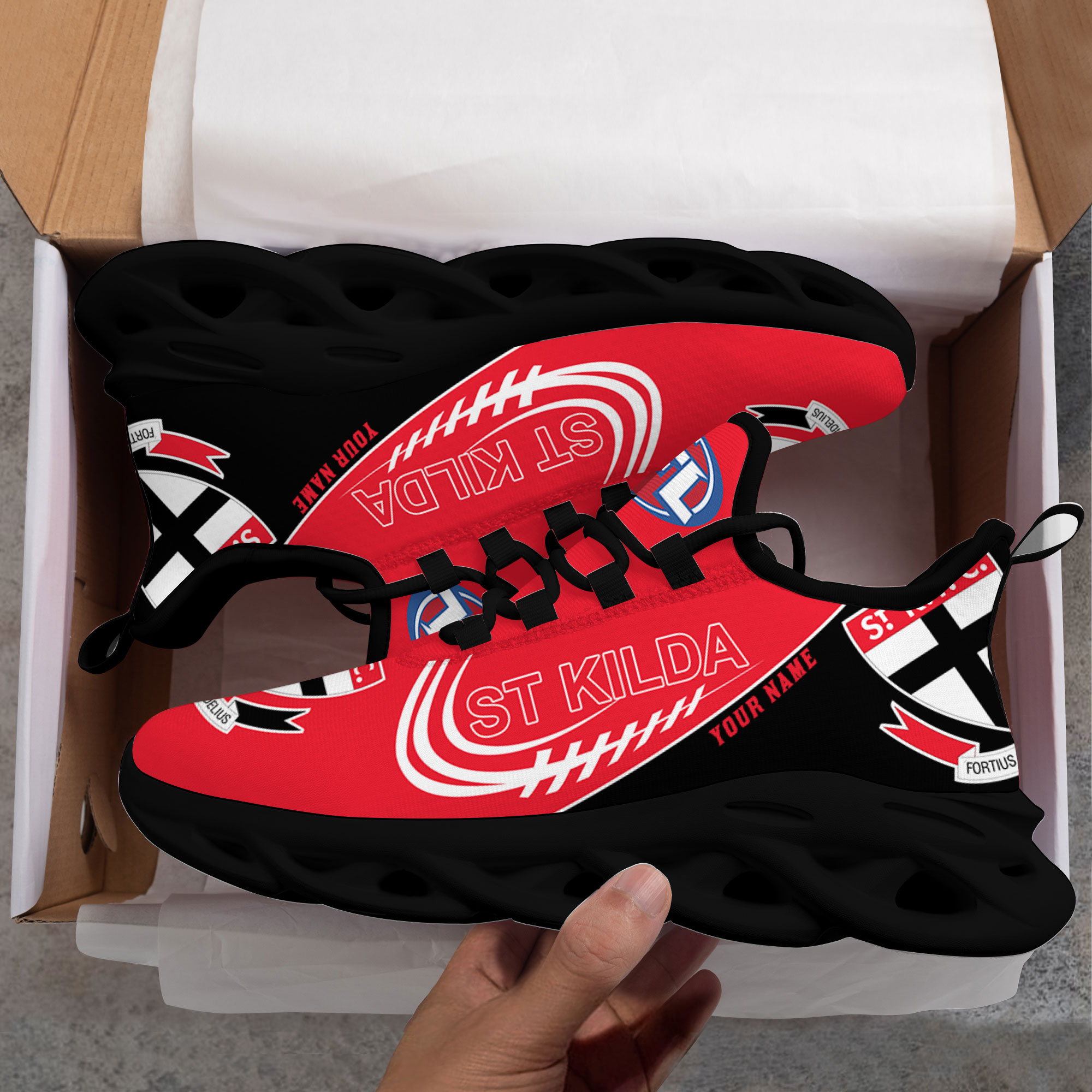 Benutzerdefinierter Name St. Kilda Saints personalisierte Max Shoes DS006