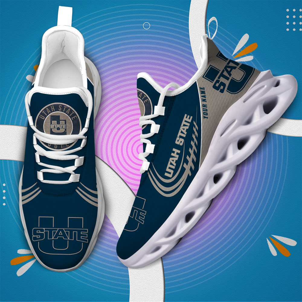 Benutzerdefinierter Name Utah State Aggies personalisierte Max-Schuhe DS006