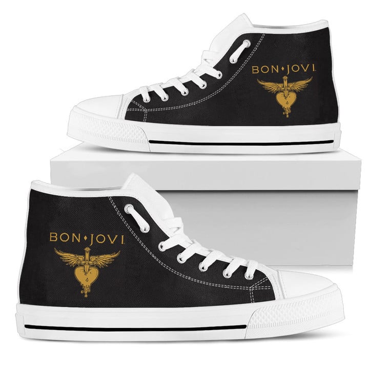 Bon Jovi High Top Canvas Sneakers Schuhe für Männer und Frauen
