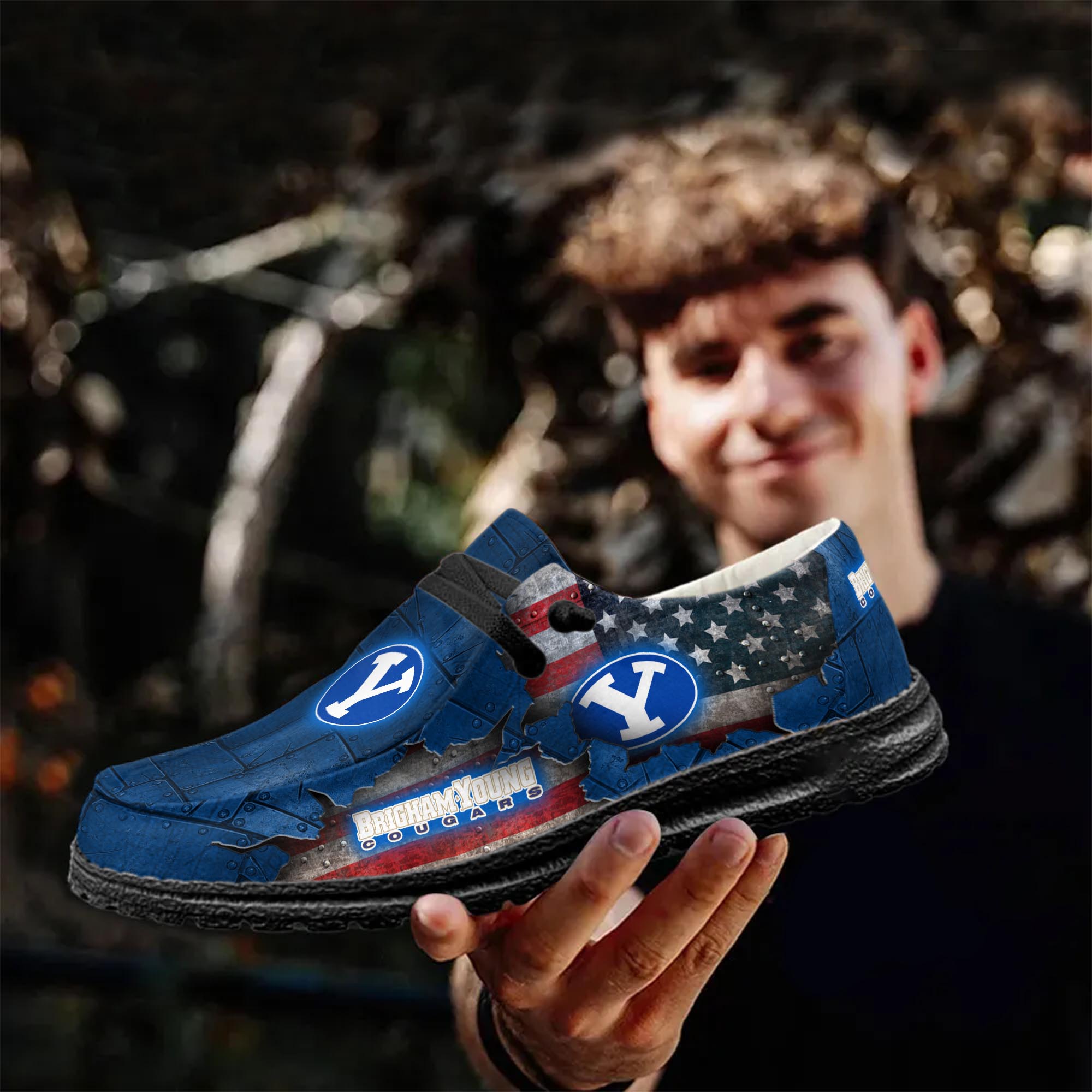 BYU Cougars personalisierte H-D-Sportschuhe – individuelles Namensdesign