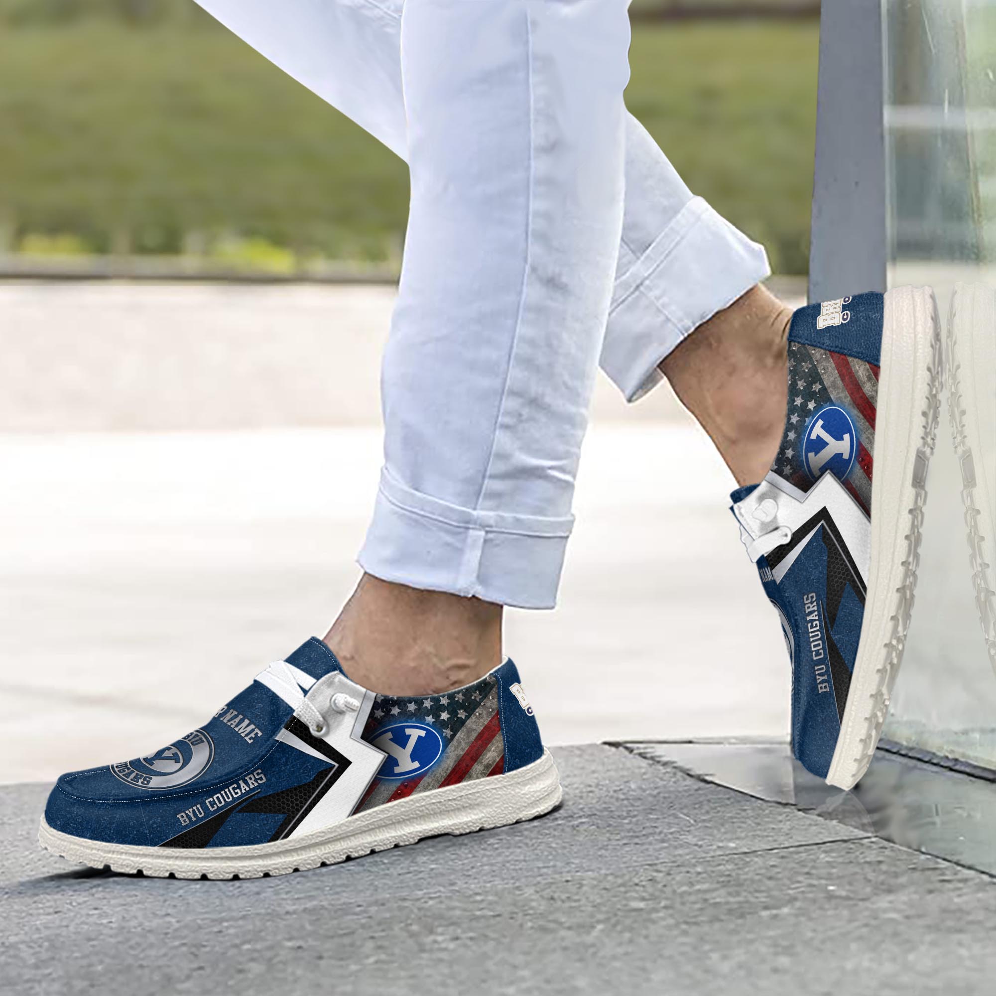 BYU Cougars personalisierte H-D-Sportschuhe – individuelles Namensdesign