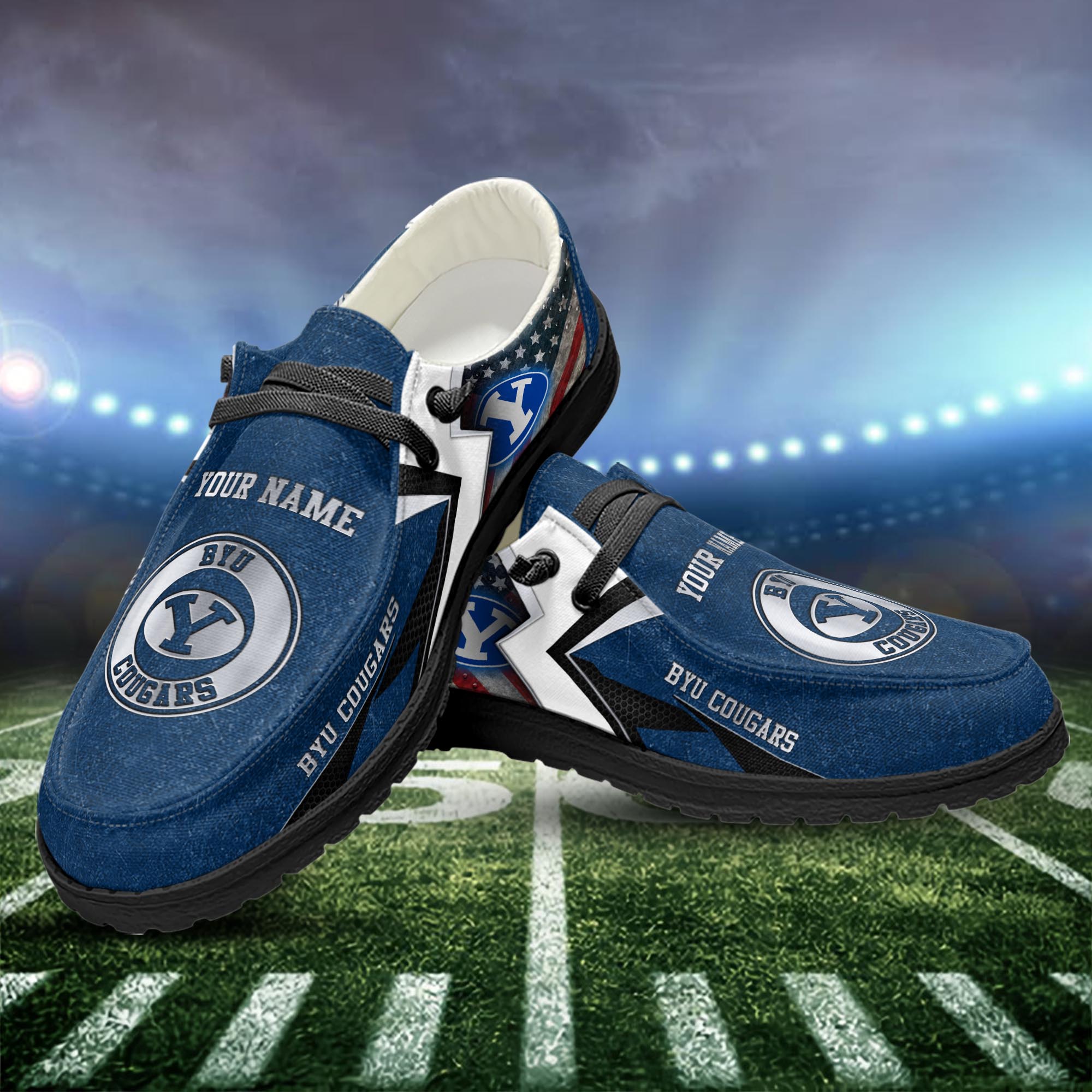 BYU Cougars personalisierte H-D-Sportschuhe – individuelles Namensdesign