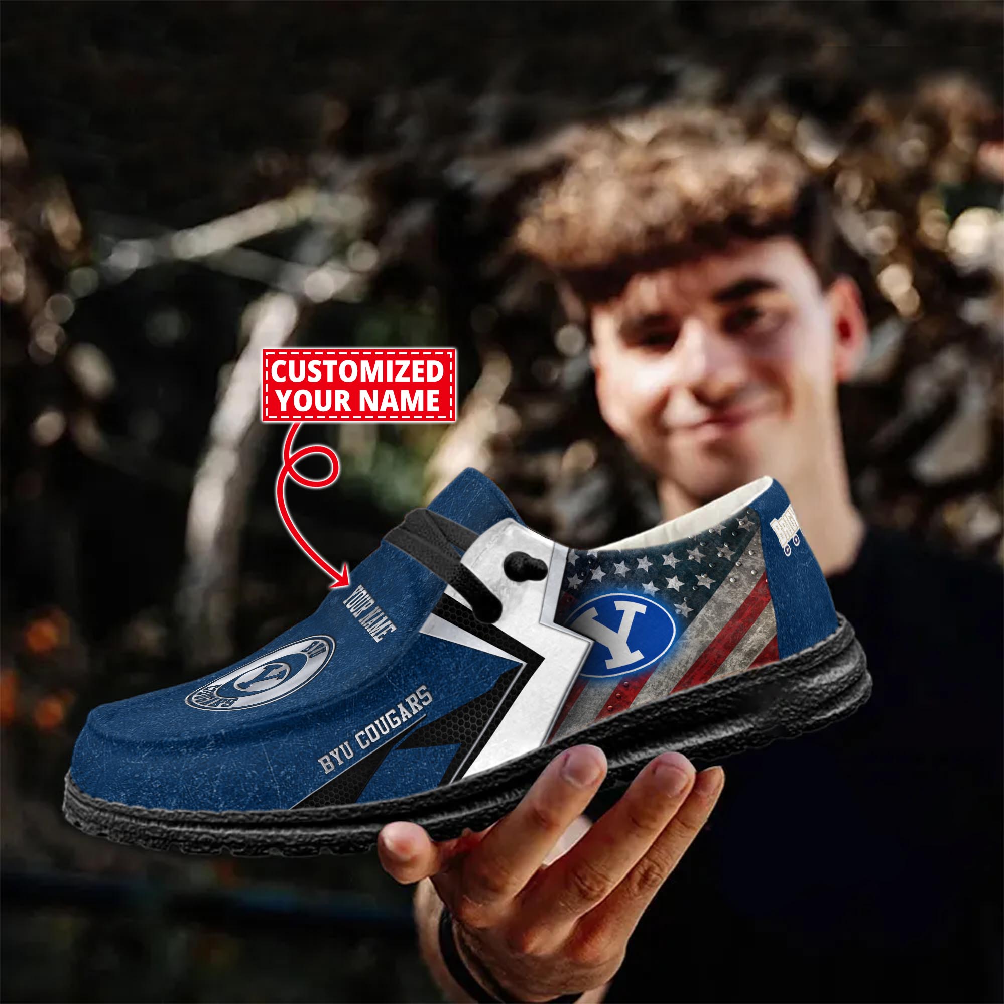 BYU Cougars personalisierte H-D-Sportschuhe – individuelles Namensdesign