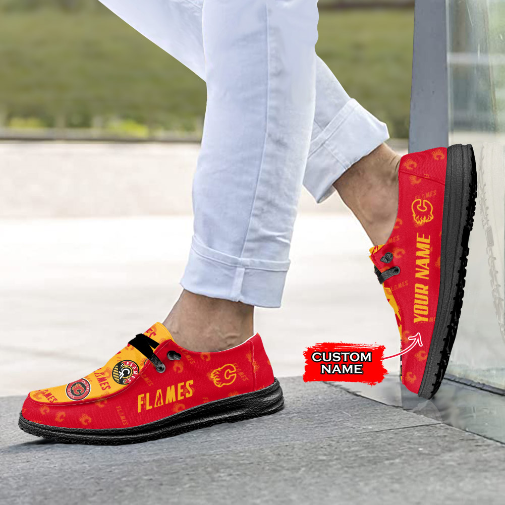 Calgary Flames H-D Shoes Wally Herren-Slipper zum Schnüren für Männer und Frauen