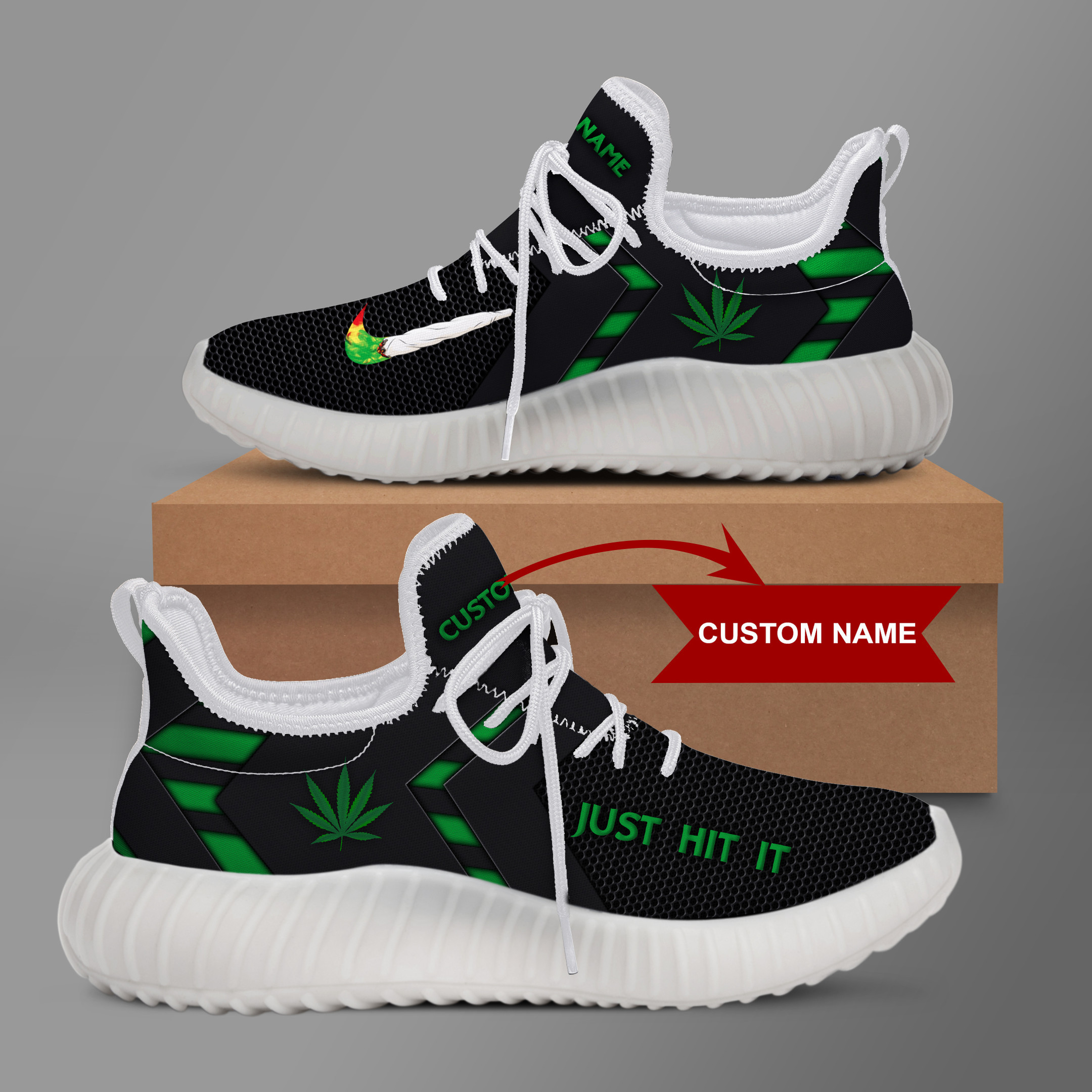 Cannabis - Just Hit It Custom Name YZ Shoes