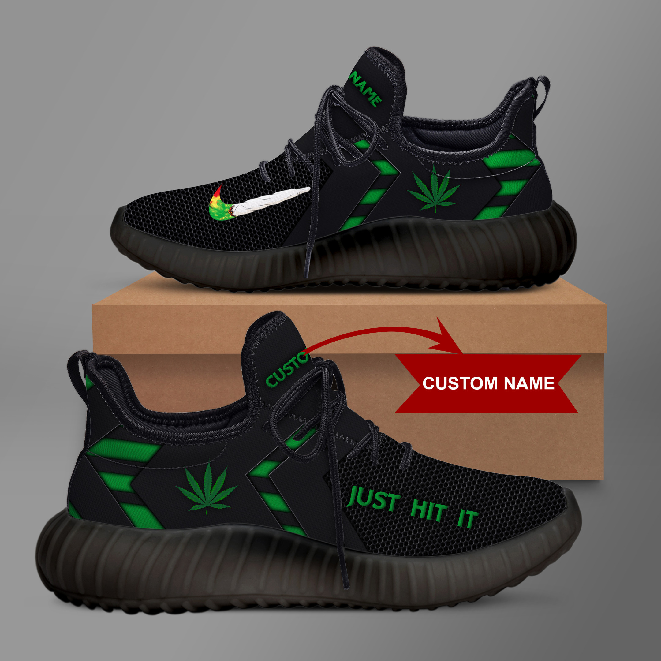 Cannabis - Just Hit It Custom Name YZ Shoes