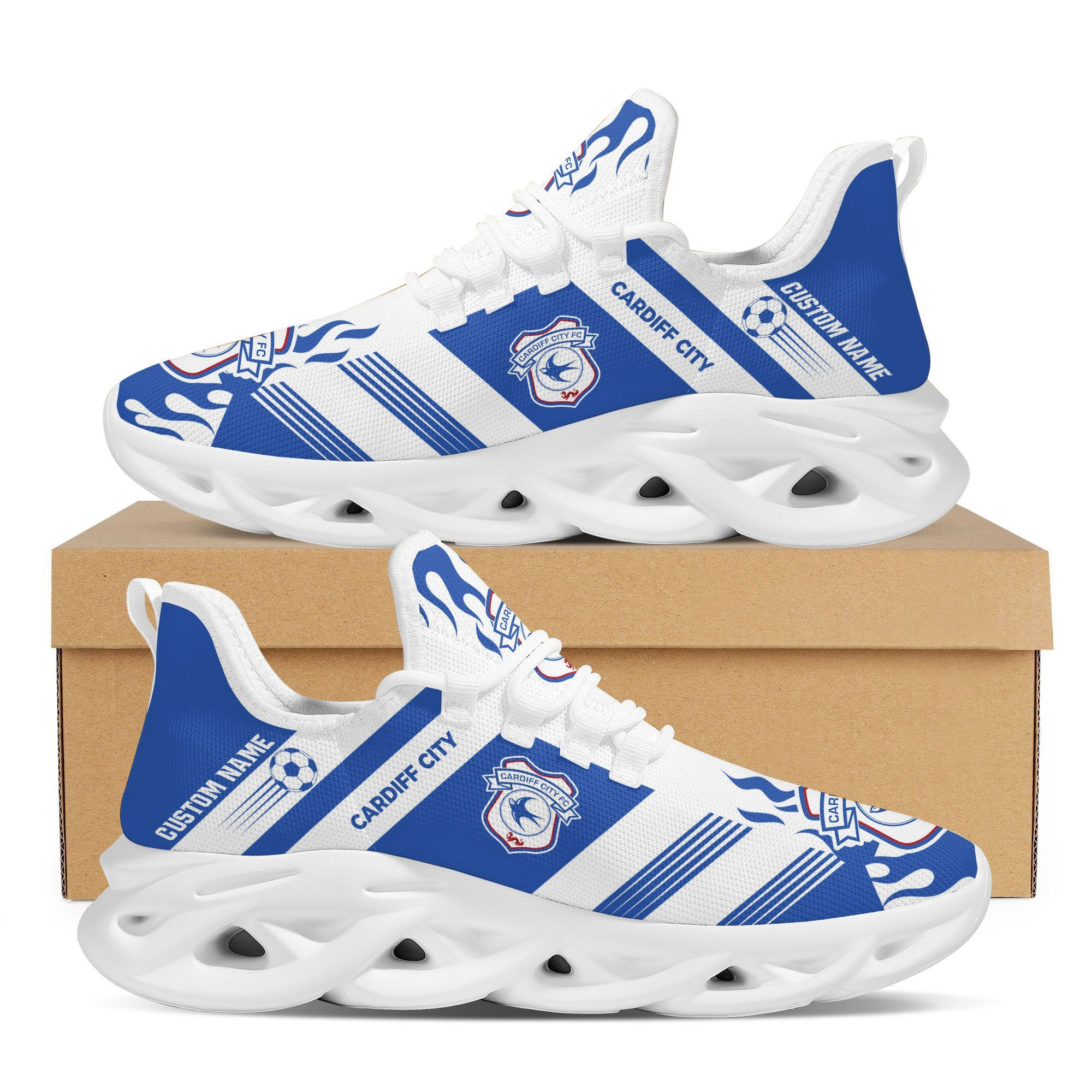 Cardiff City F C Benutzerdefinierte personalisierte Max Soul Sneakers Schuhe