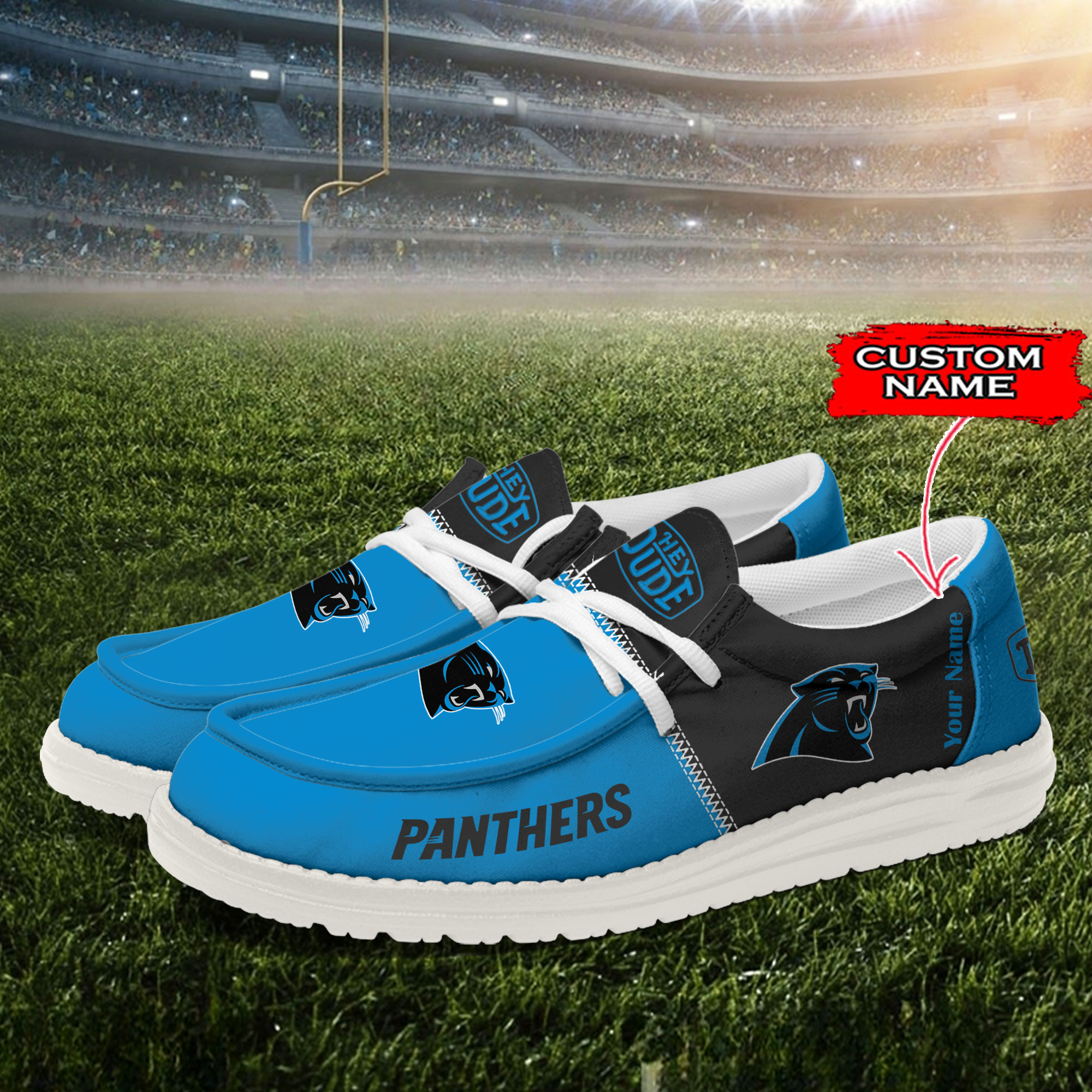 Carolina Panthers personalisieren Ihren Namen 32 Teams Hey Dude Schuhe