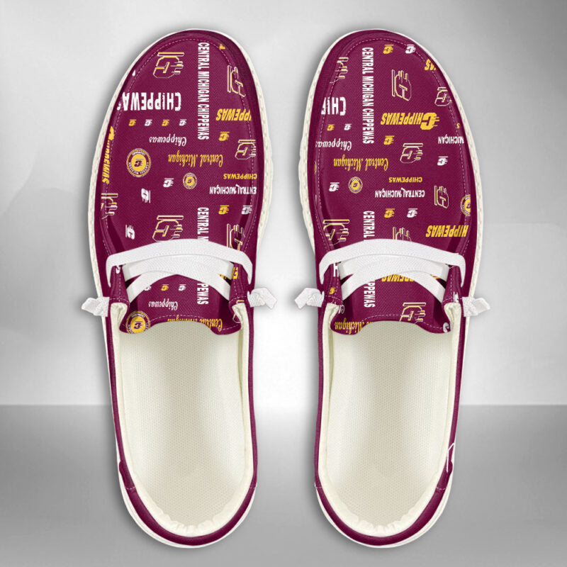 Central Michigan Chippewas personalisierte H-D-Sportschuhe – individuelles Namensdesign