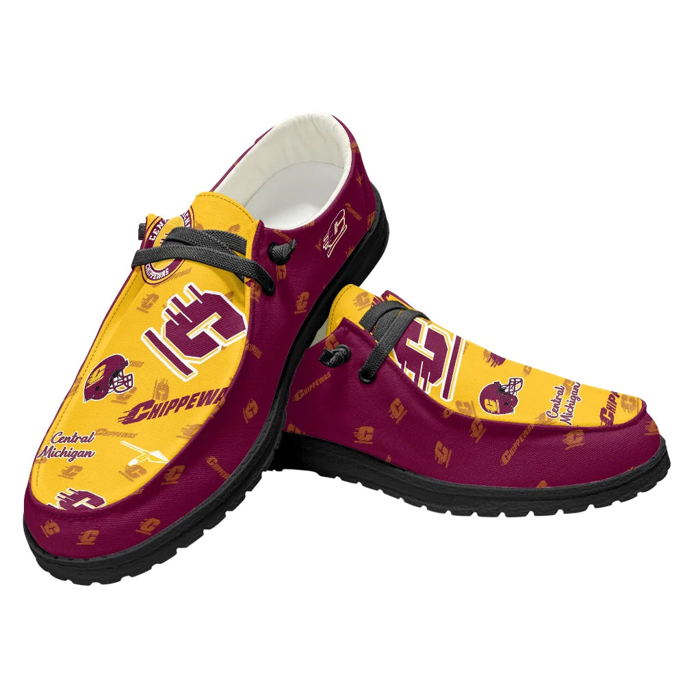 Central Michigan Chippewas personalisierte H-D-Sportschuhe – individuelles Namensdesign