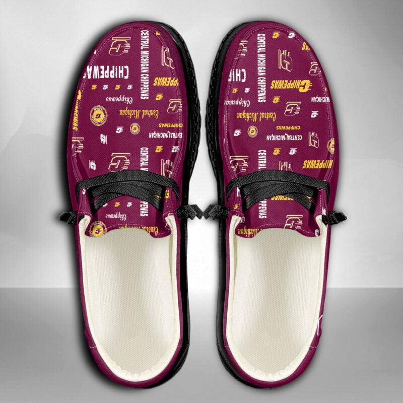 Central Michigan Chippewas personalisierte H-D-Sportschuhe – individuelles Namensdesign