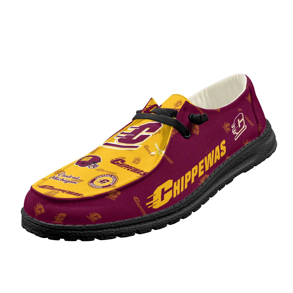 Central Michigan Chippewas personalisierte H-D-Sportschuhe – individuelles Namensdesign