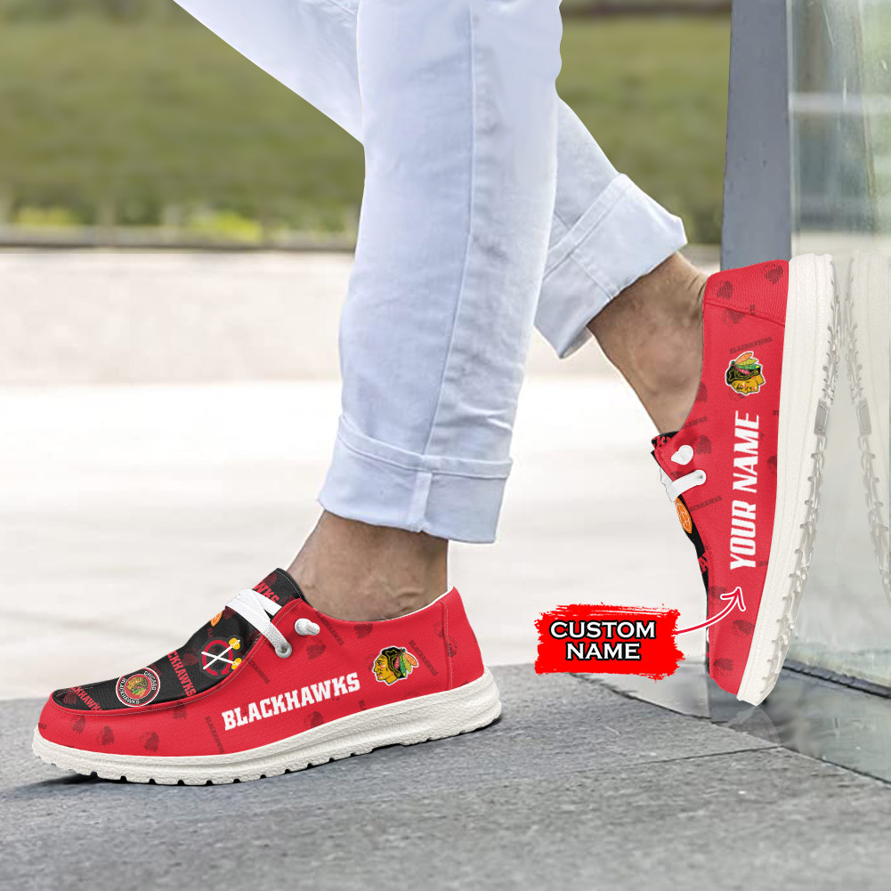 Chicago Blackhawks personalisierte H-D-Sportschuhe – individuelles Namensdesign